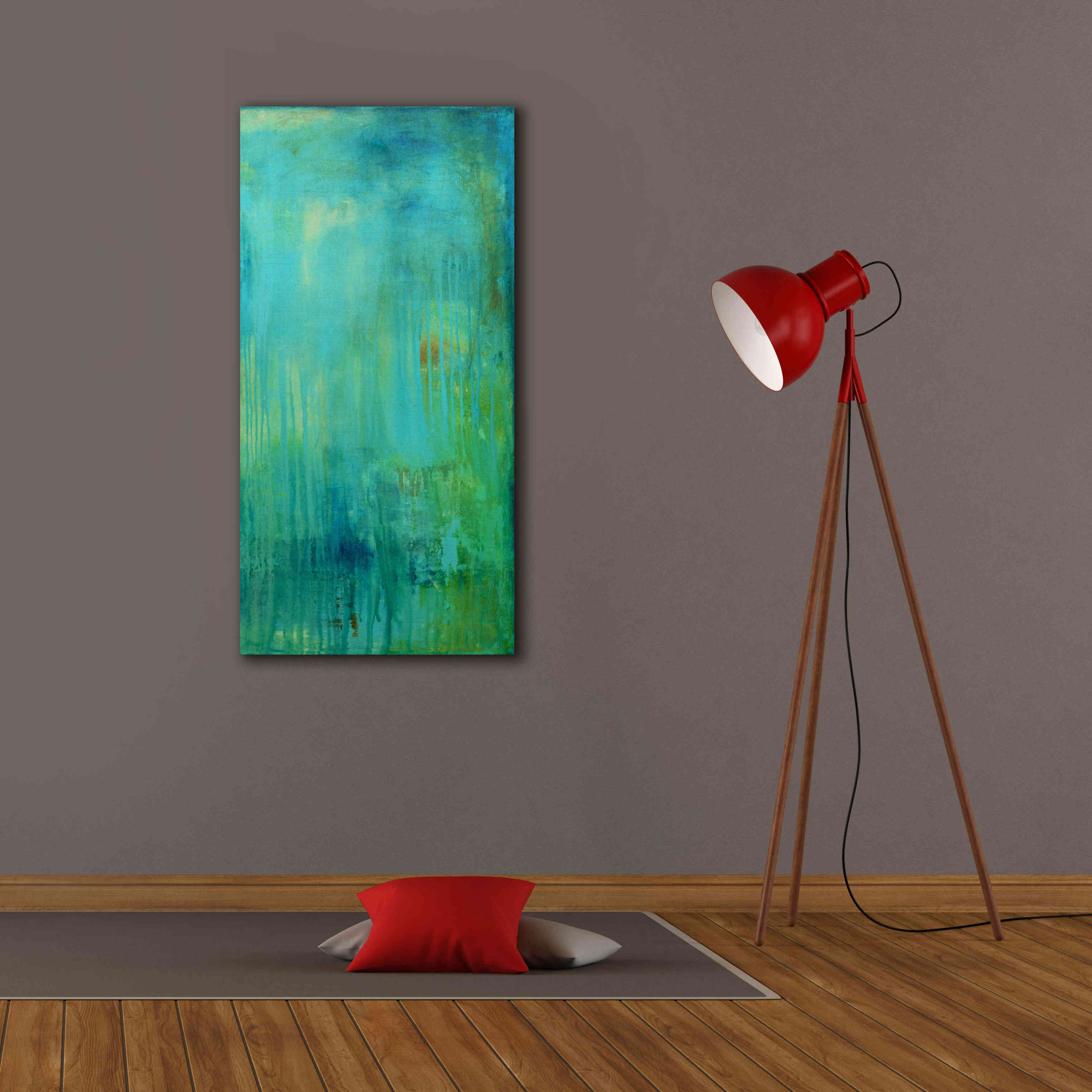 'Blue Mountain Rain II' by Erin Ashley, Giclee Canvas Wall Art,20 x 40