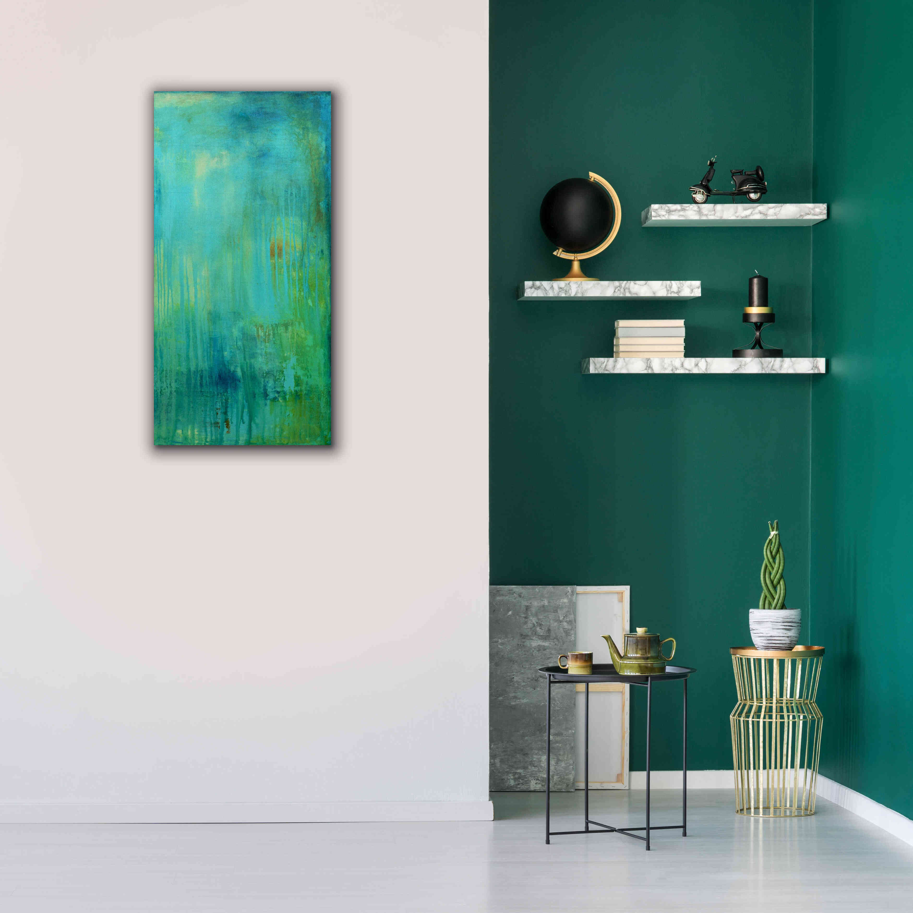 'Blue Mountain Rain II' by Erin Ashley, Giclee Canvas Wall Art,20 x 40