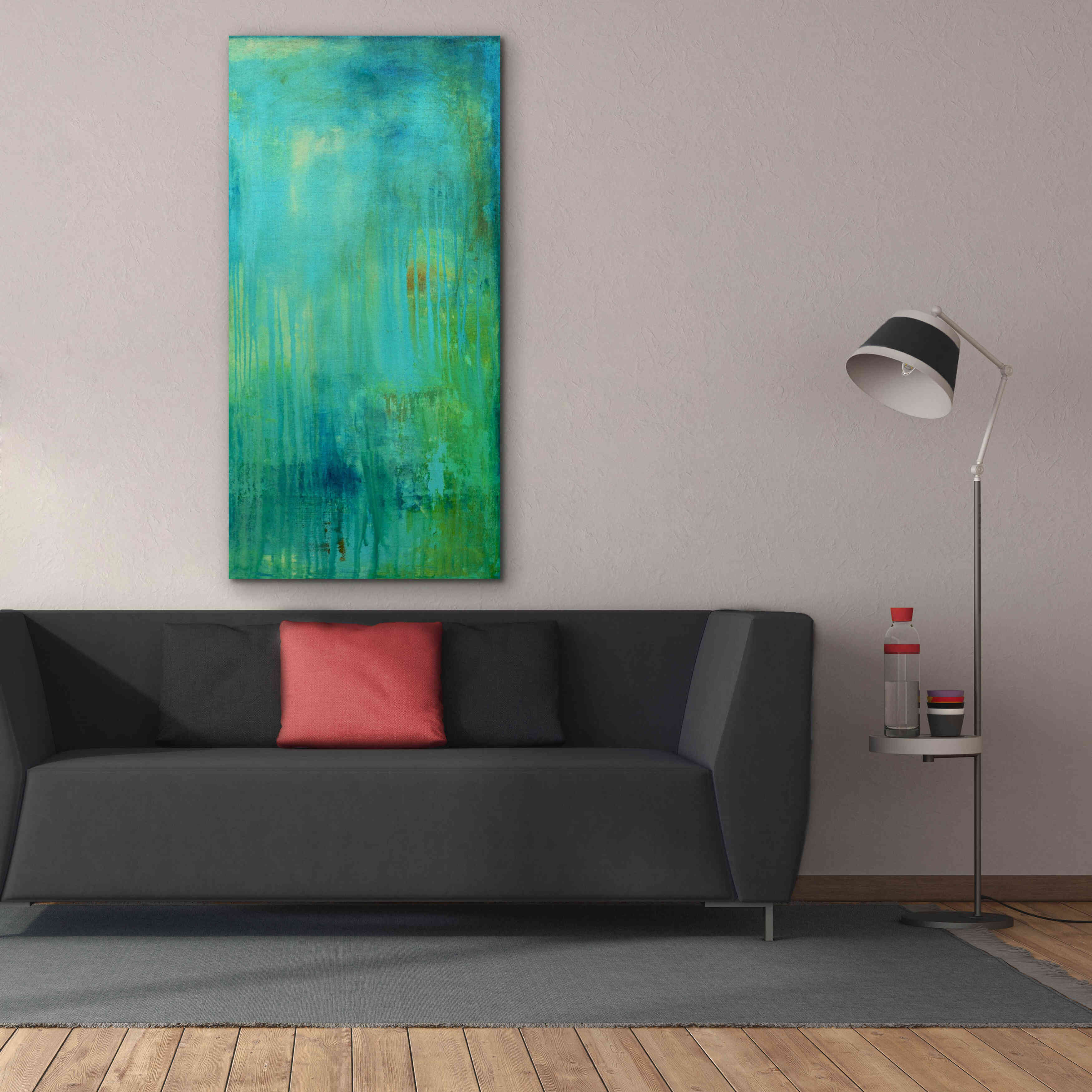 'Blue Mountain Rain II' by Erin Ashley, Giclee Canvas Wall Art,30 x 60