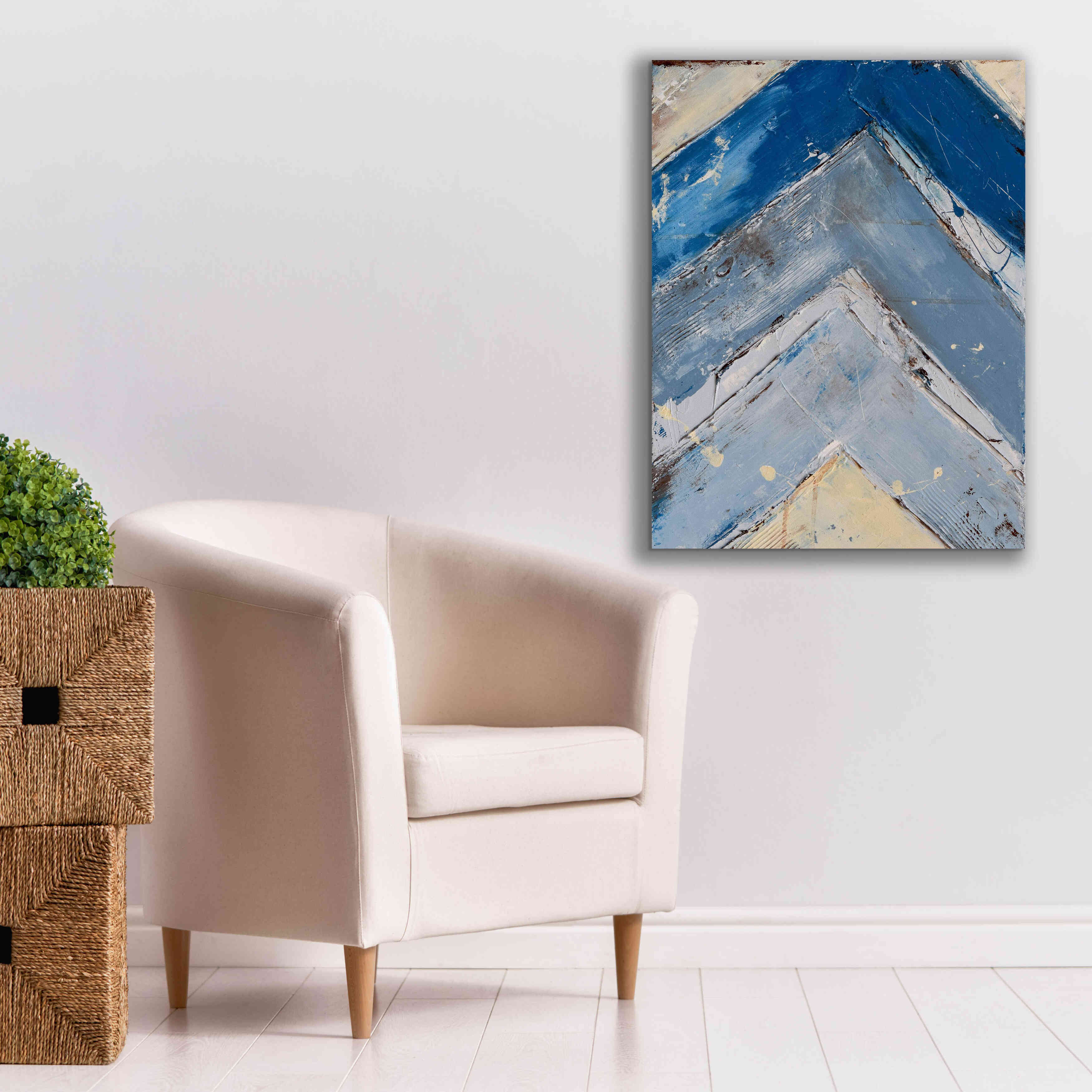 'Blue Zag I' by Erin Ashley, Giclee Canvas Wall Art,26x34
