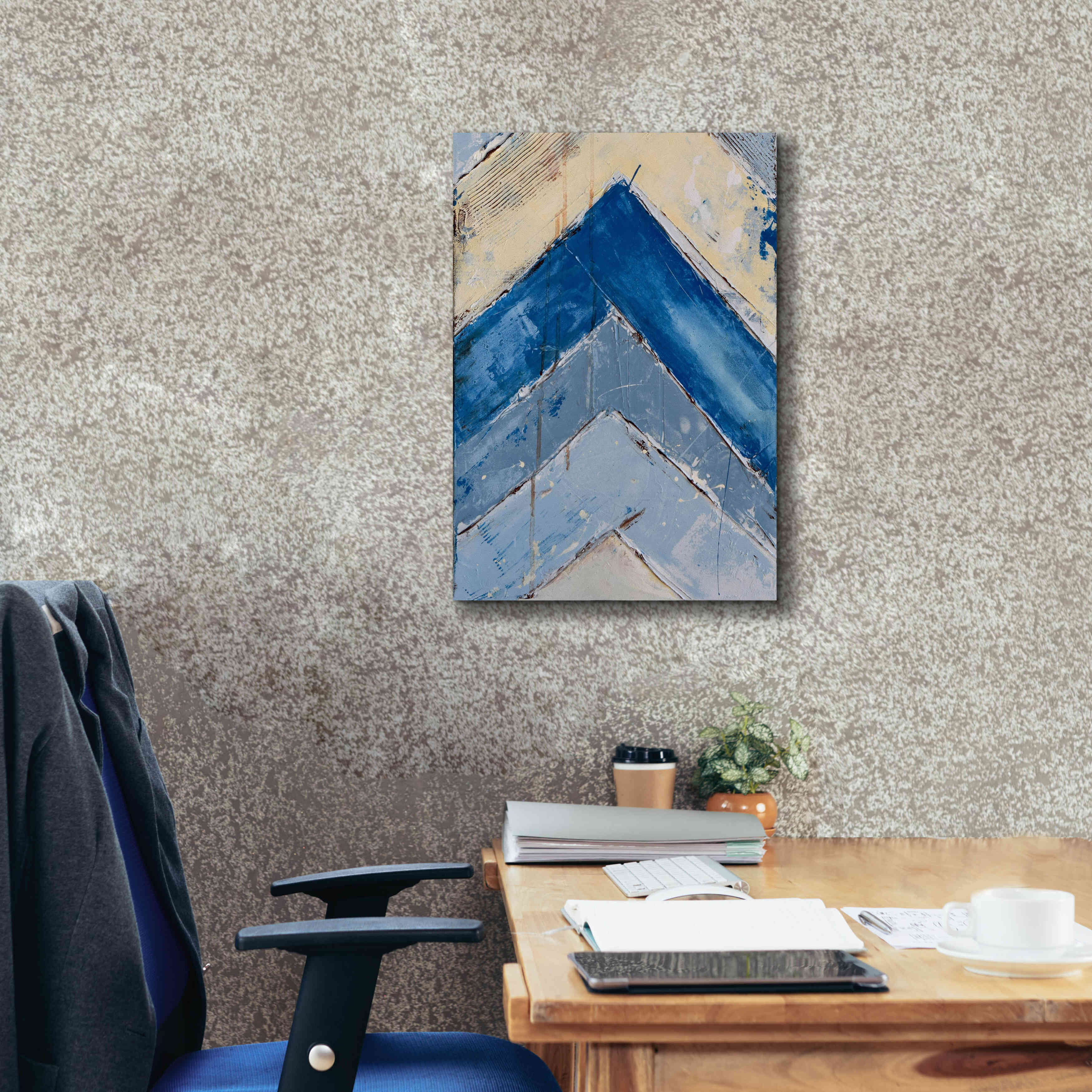 'Blue Zag II' by Erin Ashley, Giclee Canvas Wall Art,18x26