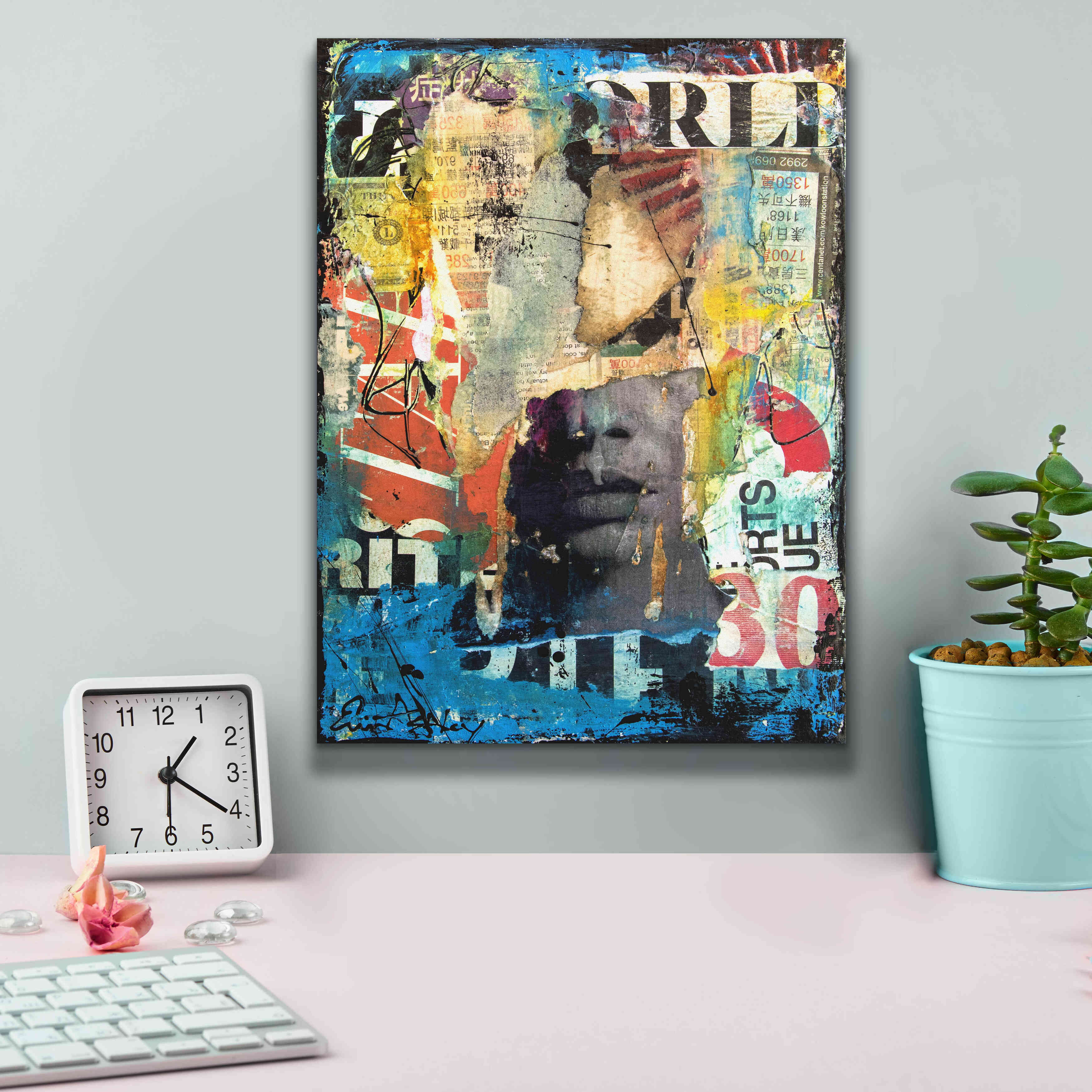 'Collage Head' by Erin Ashley, Giclee Canvas Wall Art,12x16