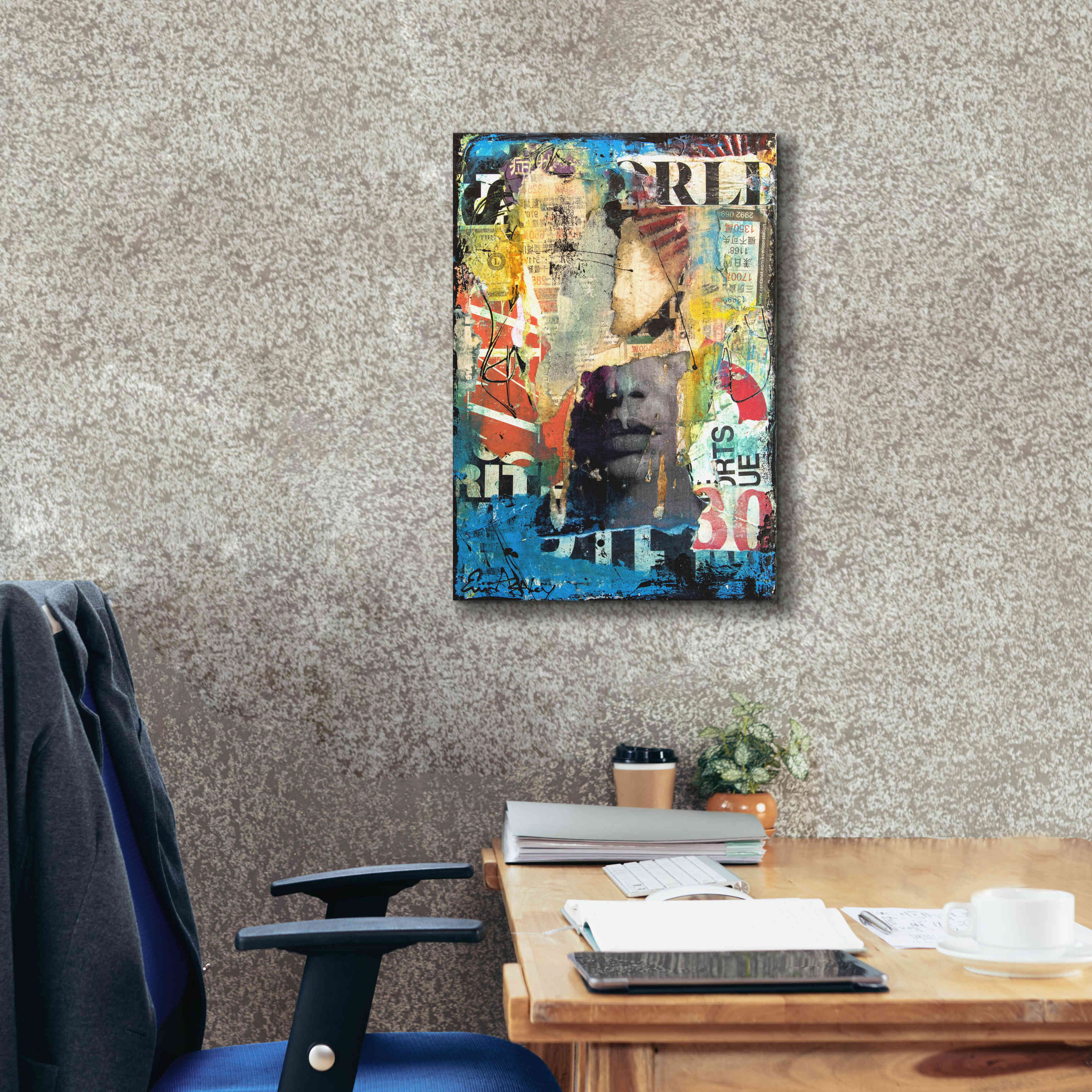 'Collage Head' by Erin Ashley, Giclee Canvas Wall Art,18x26