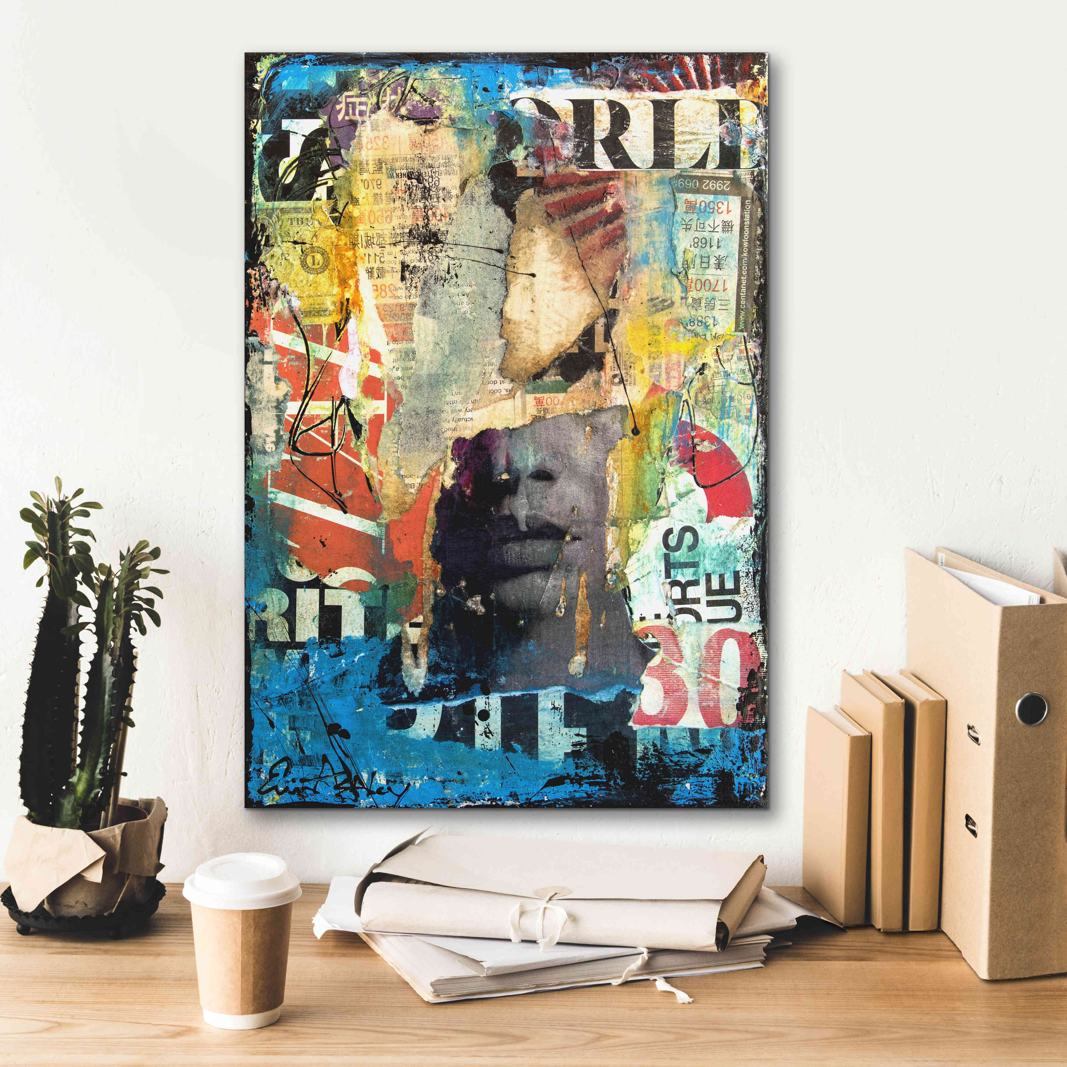 'Collage Head' by Erin Ashley, Giclee Canvas Wall Art,18x26