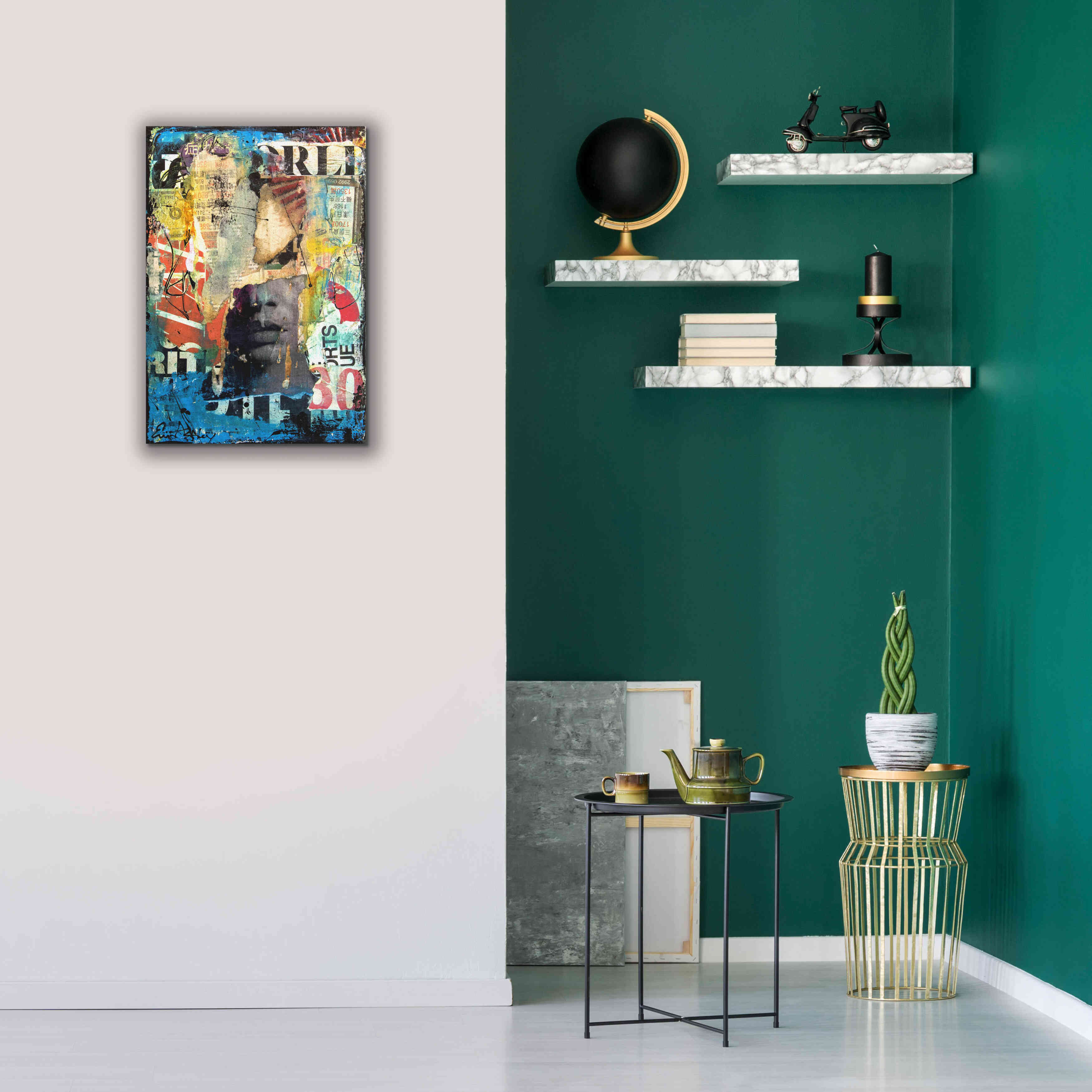 'Collage Head' by Erin Ashley, Giclee Canvas Wall Art,18x26