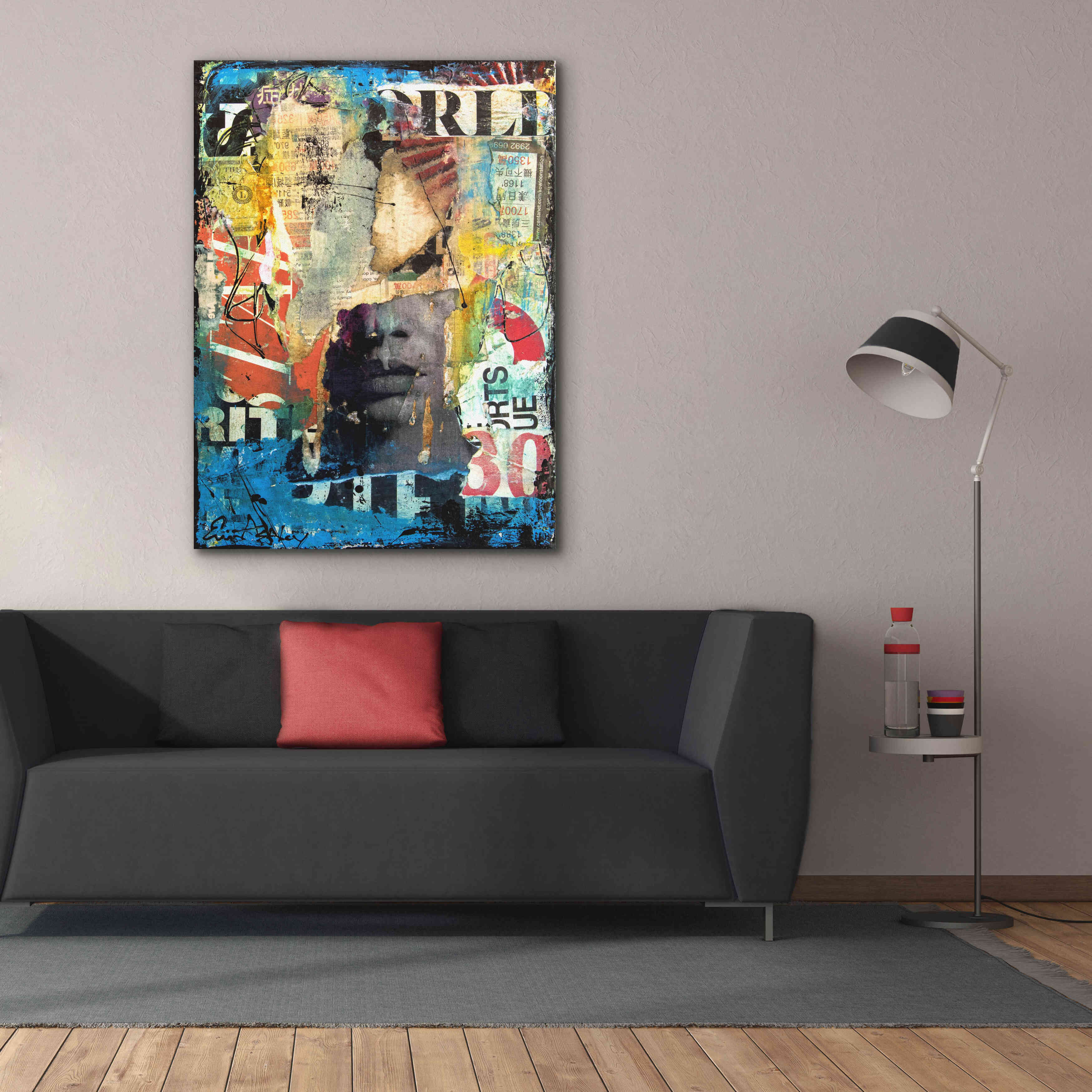 'Collage Head' by Erin Ashley, Giclee Canvas Wall Art,40x54