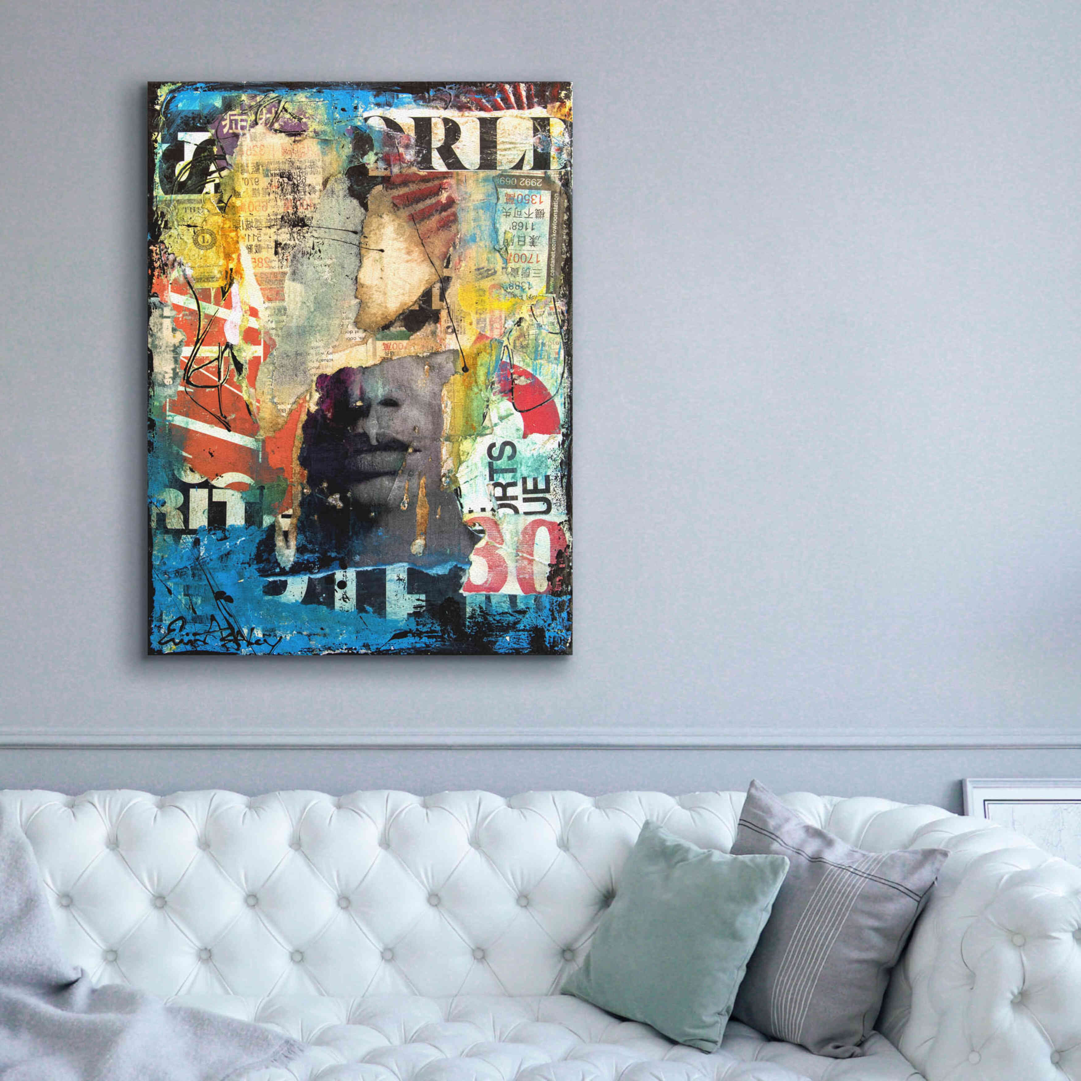 'Collage Head' by Erin Ashley, Giclee Canvas Wall Art,40x54