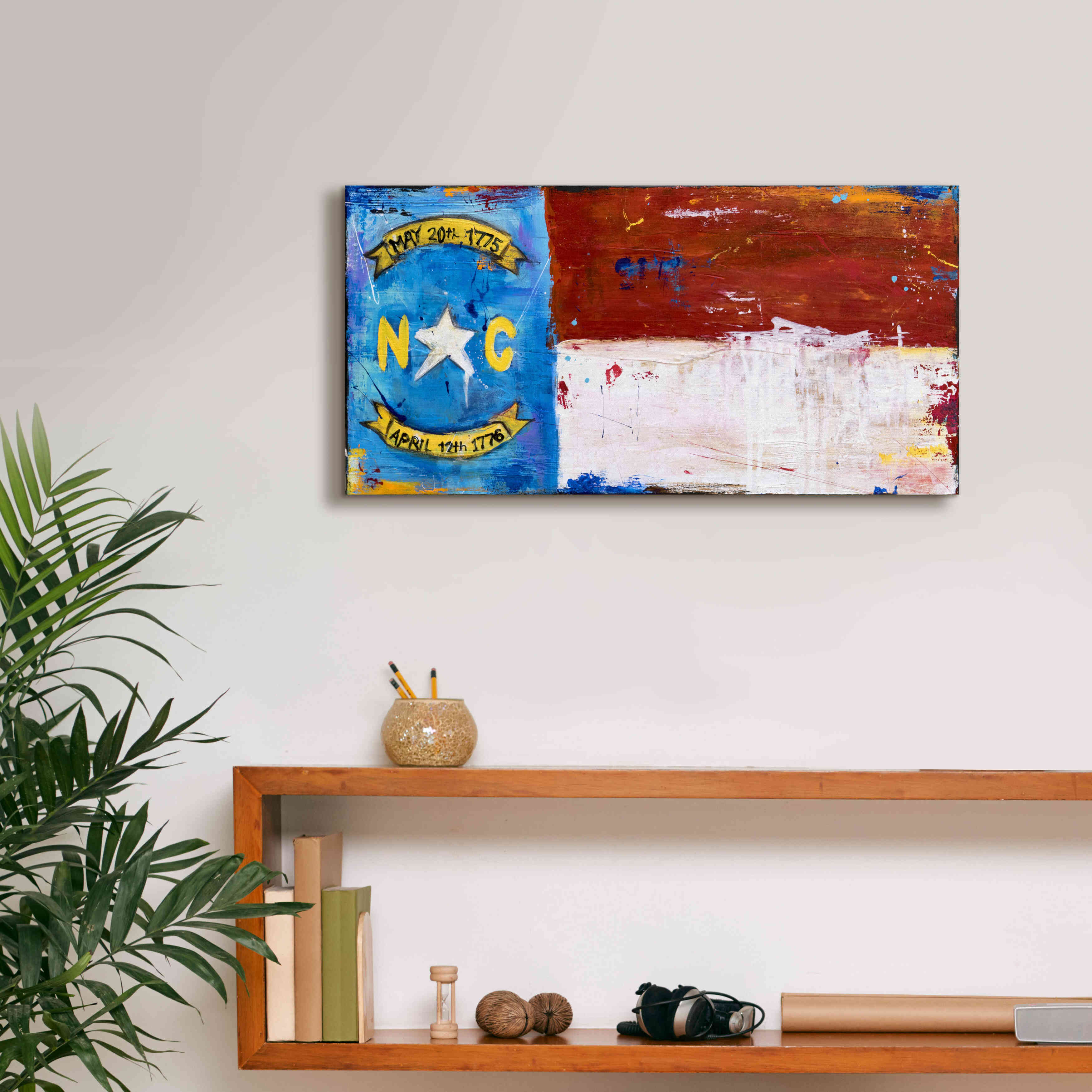 'NC Flag' by Erin Ashley, Giclee Canvas Wall Art,24x12