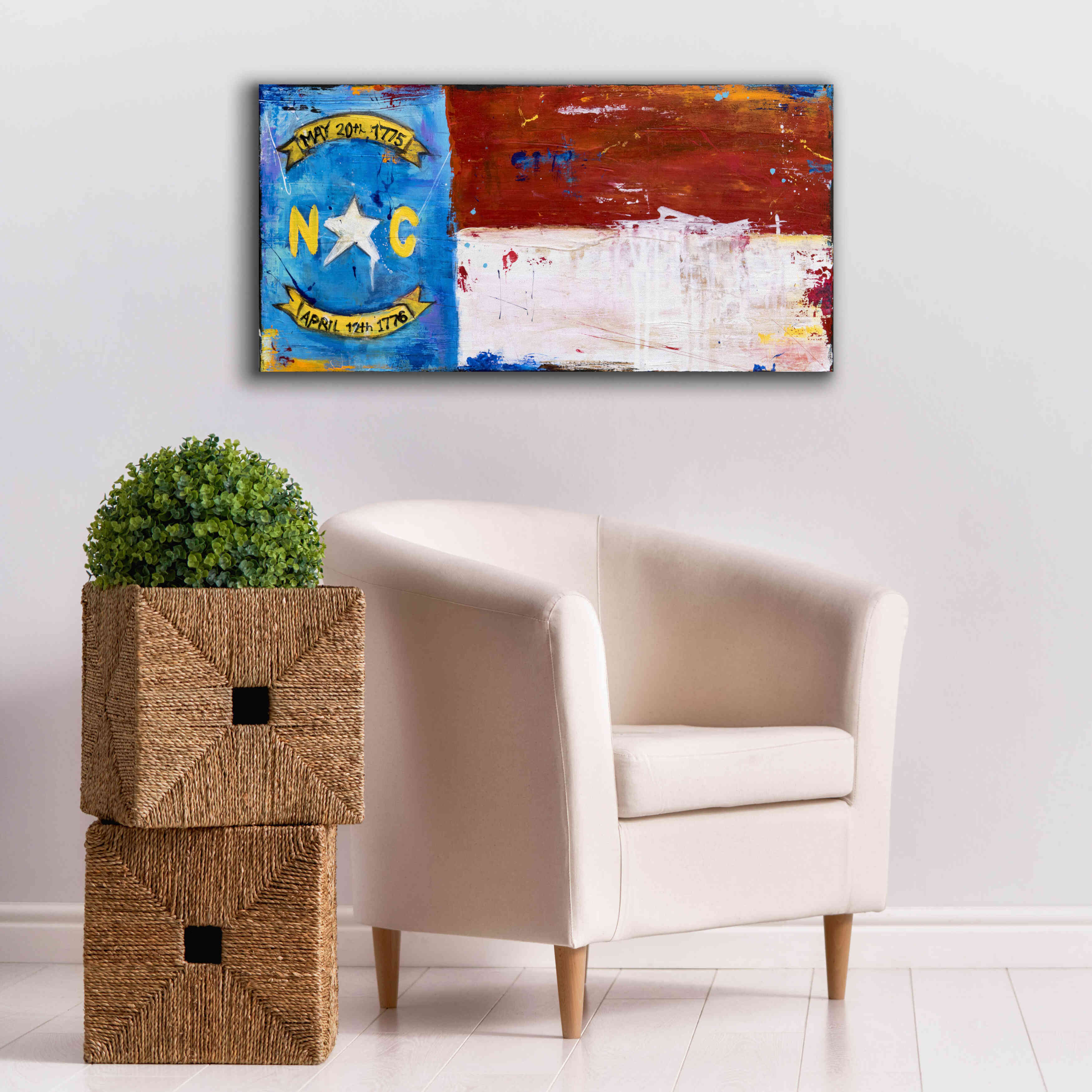 'NC Flag' by Erin Ashley, Giclee Canvas Wall Art,40x20