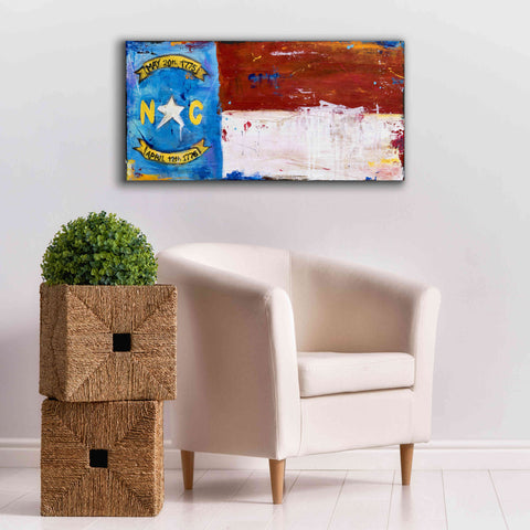 Image of 'NC Flag' by Erin Ashley, Giclee Canvas Wall Art,40x20