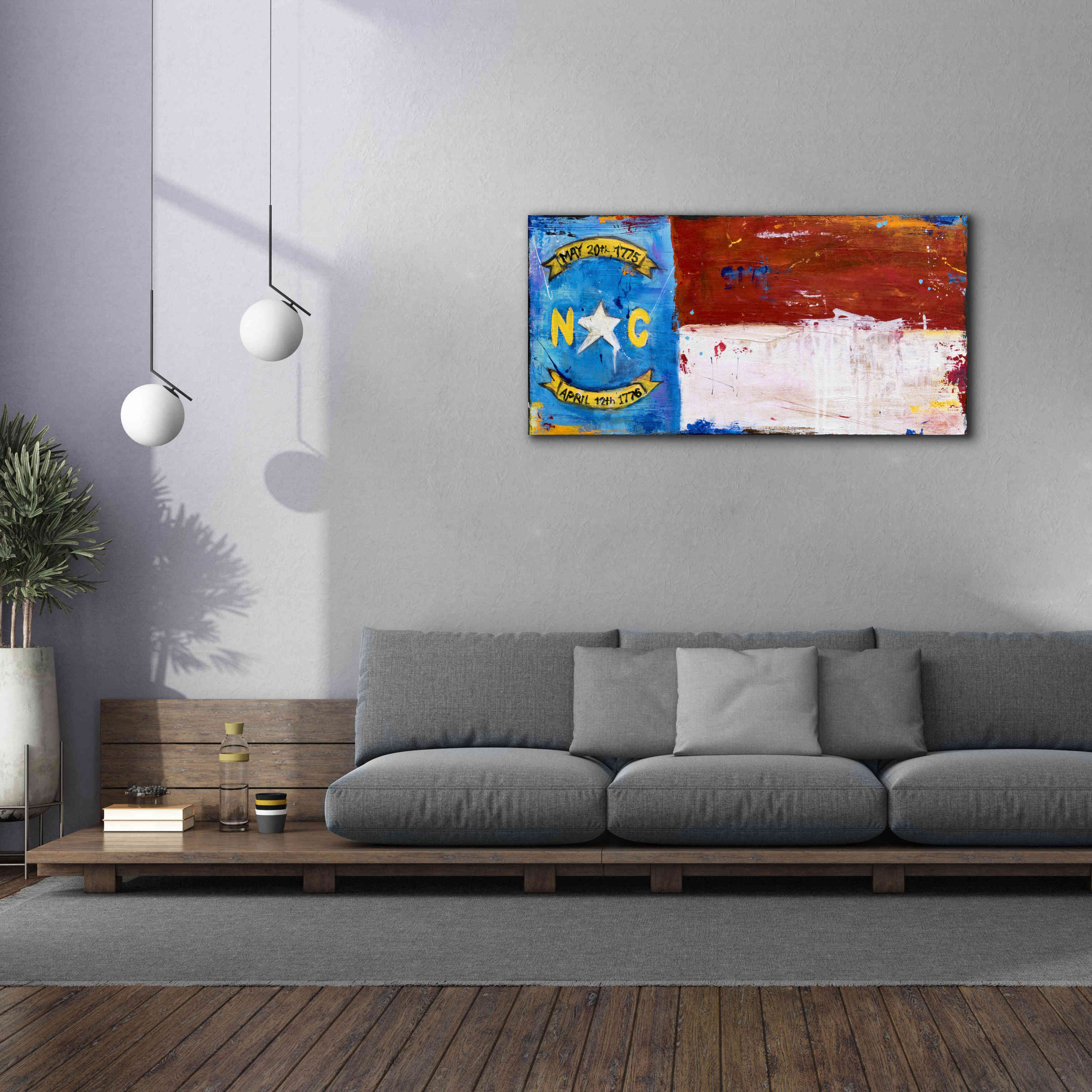 'NC Flag' by Erin Ashley, Giclee Canvas Wall Art,60x30