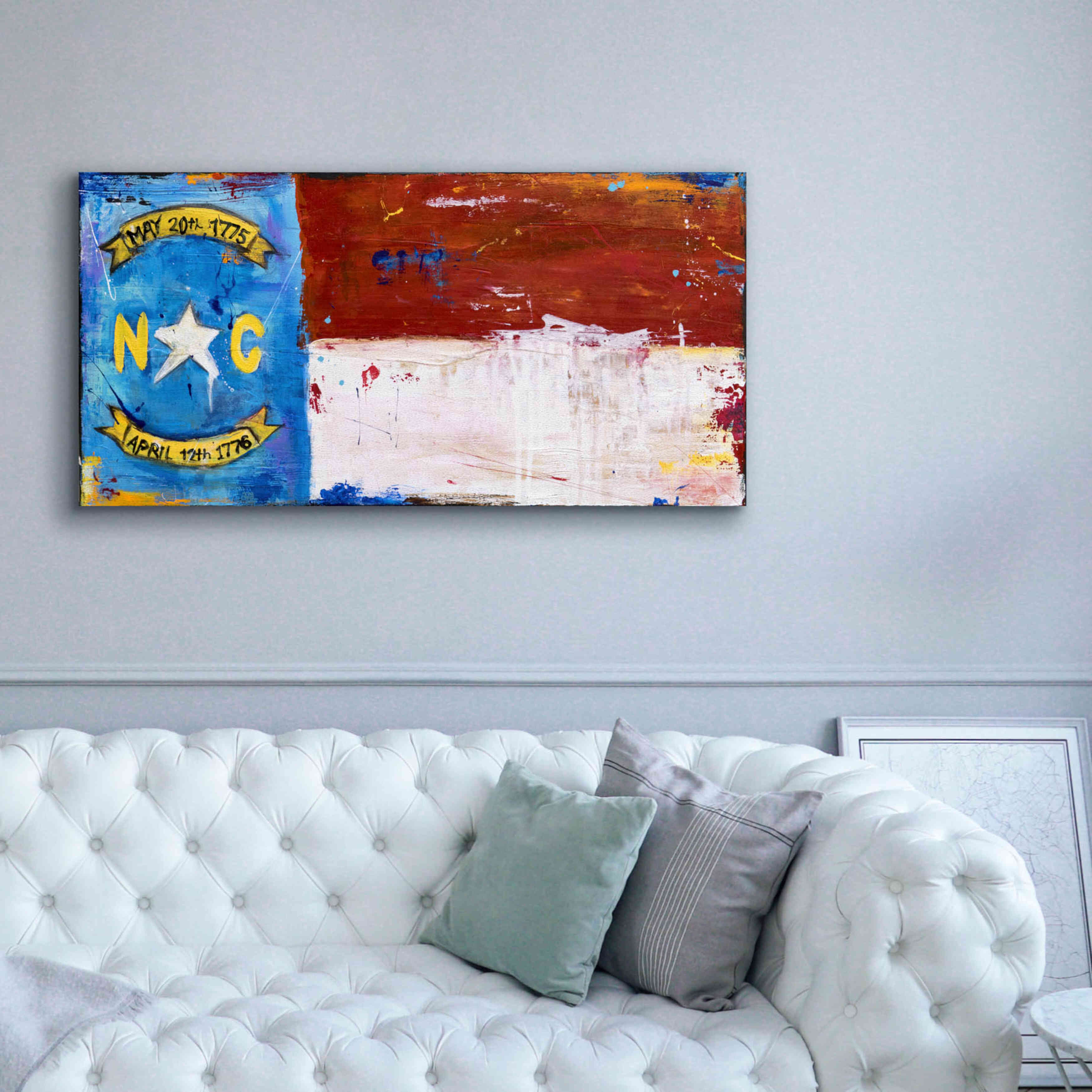 'NC Flag' by Erin Ashley, Giclee Canvas Wall Art,60x30