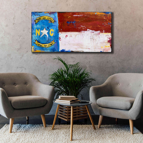 Image of 'NC Flag' by Erin Ashley, Giclee Canvas Wall Art,60x30