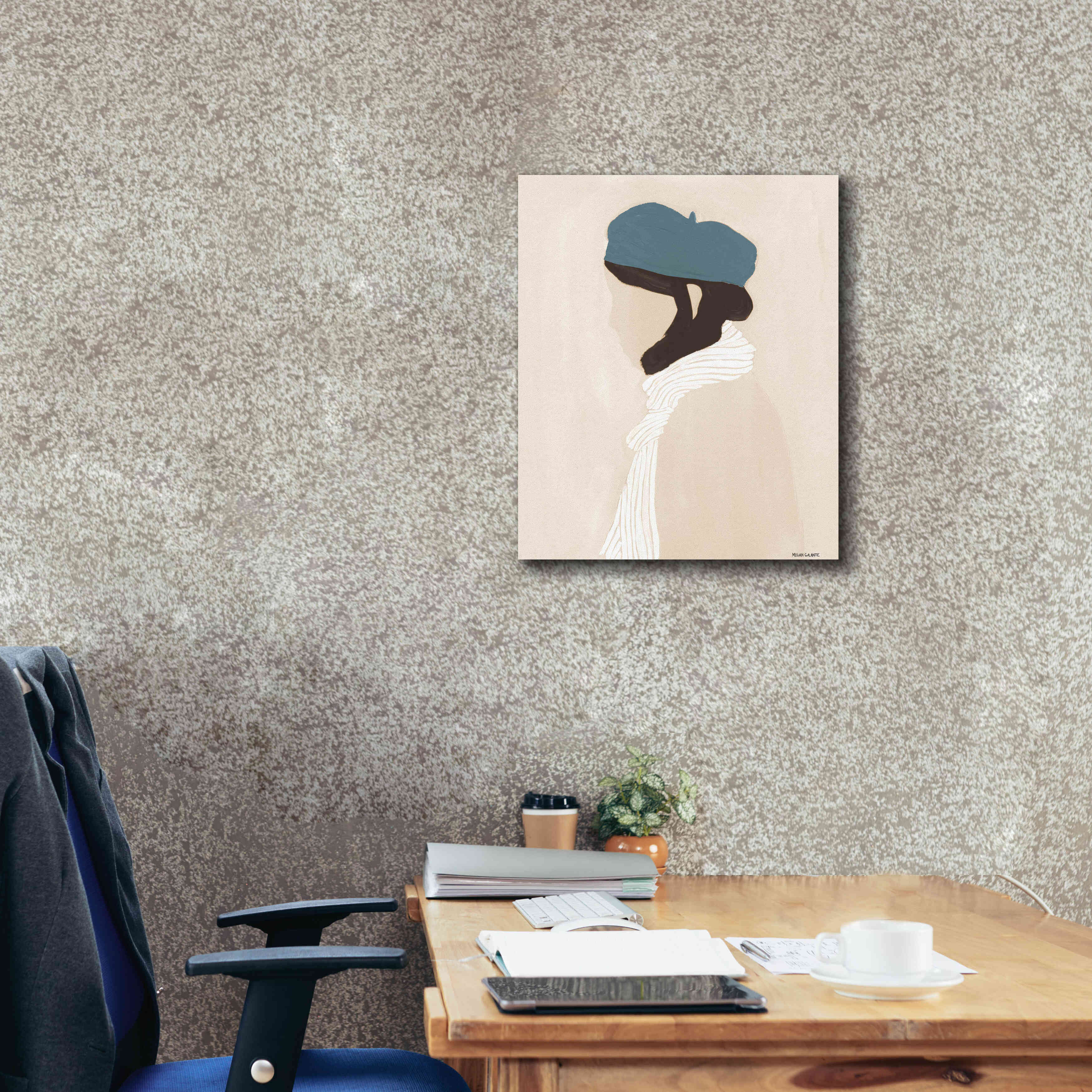 'Blue Beret' by Megan Galante, Giclee Canvas Wall Art,20 x 24