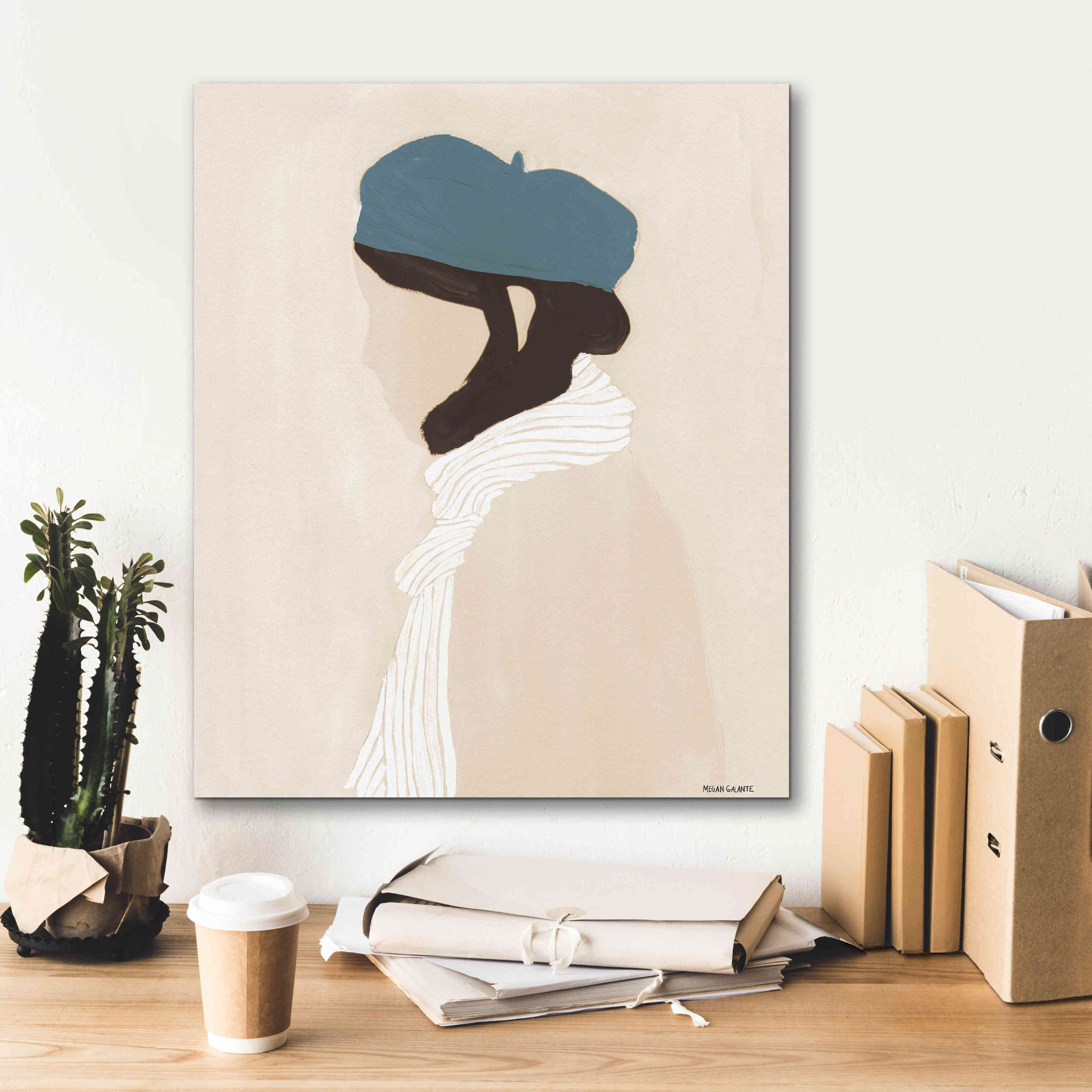 'Blue Beret' by Megan Galante, Giclee Canvas Wall Art,20 x 24