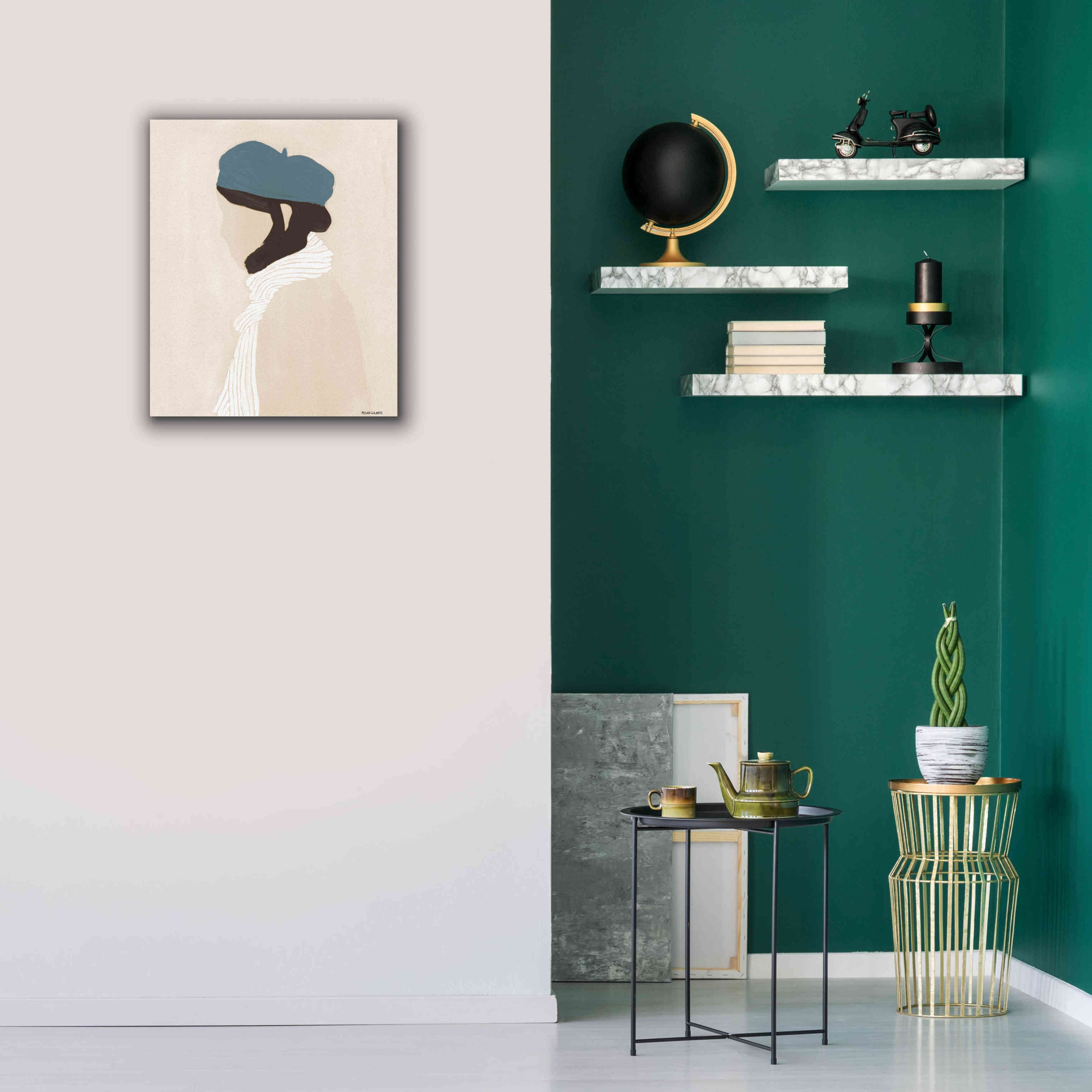 'Blue Beret' by Megan Galante, Giclee Canvas Wall Art,20 x 24