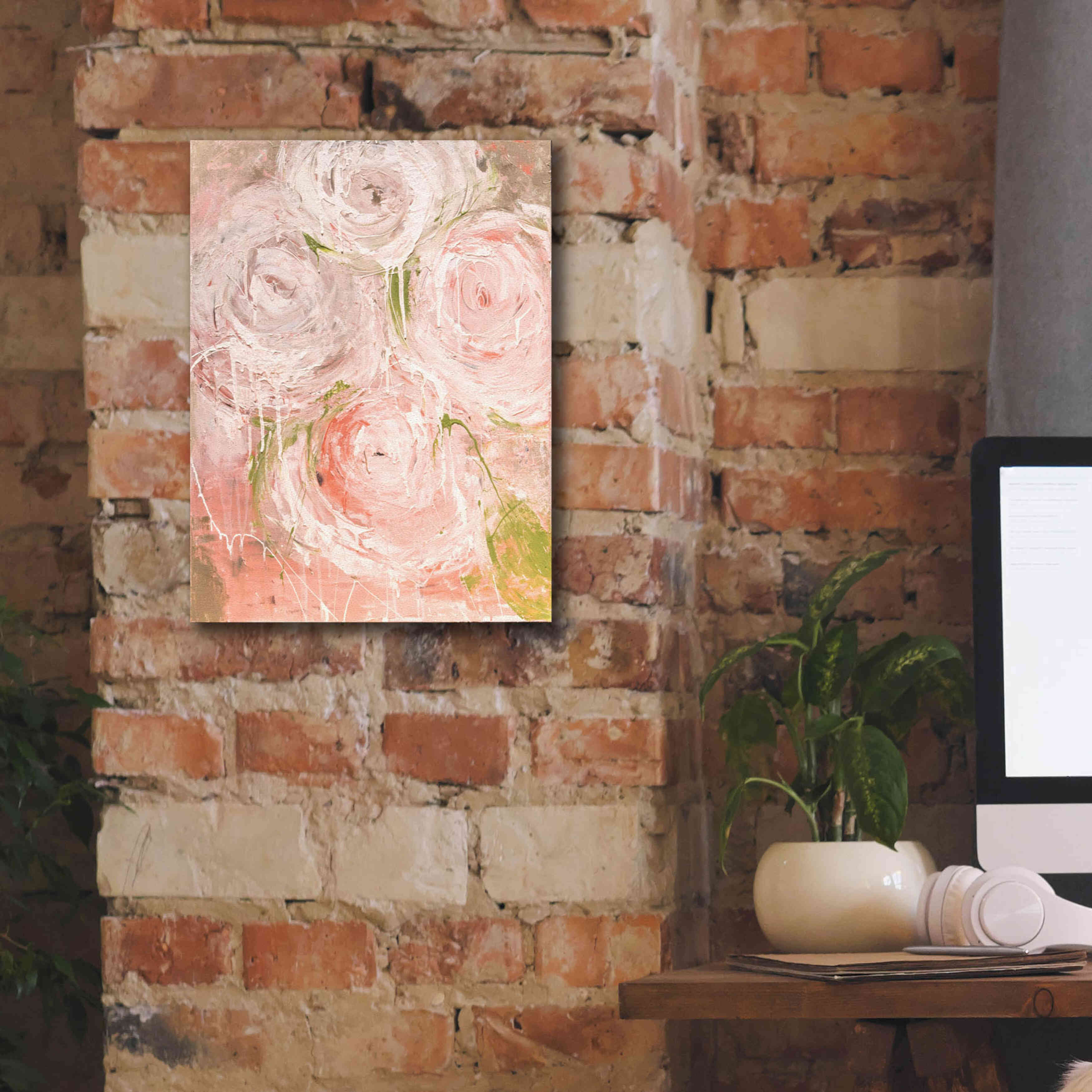 'Vintage Rose' by Erin Ashley, Giclee Canvas Wall Art,12 x 16