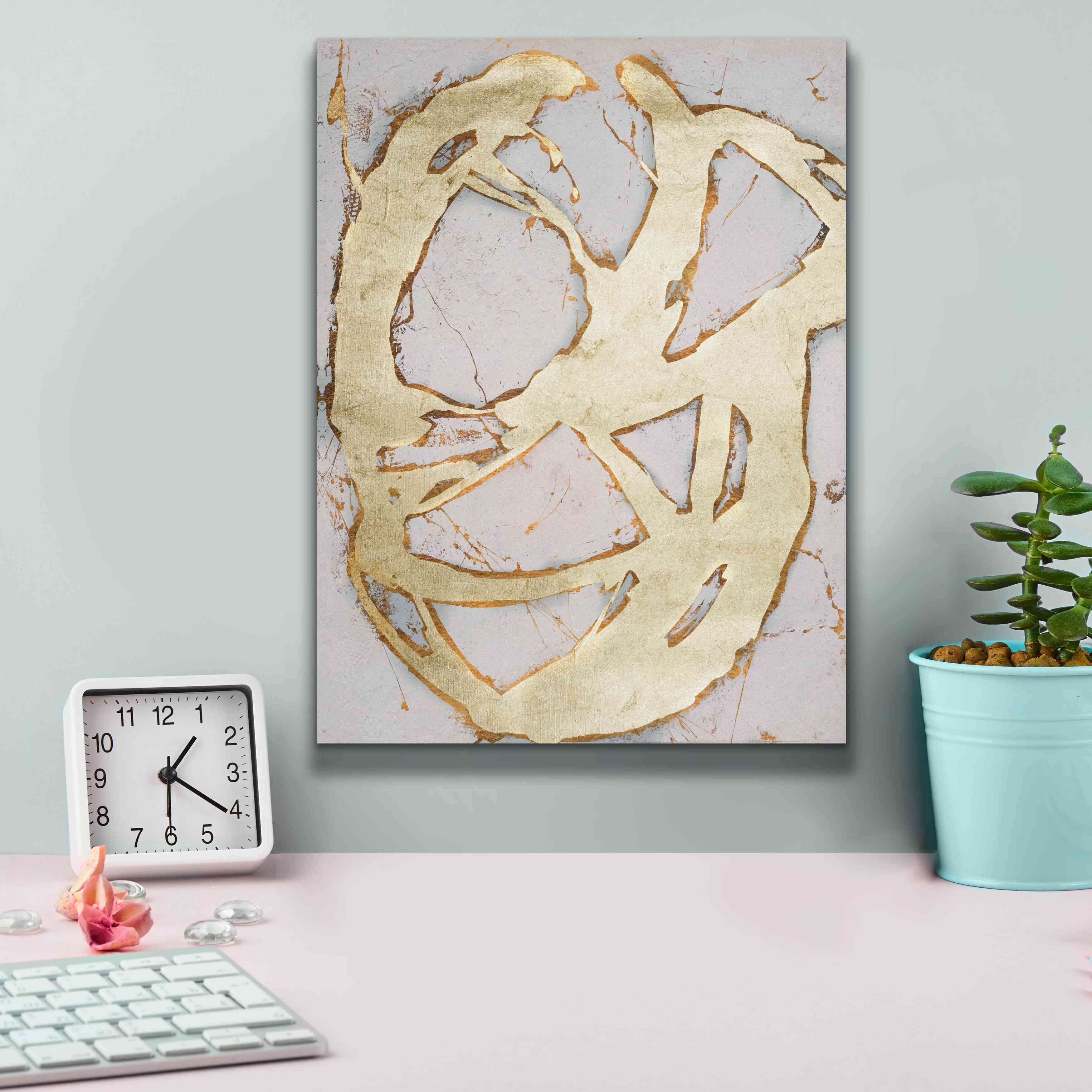 'Ace of Spades in Gold II' by Erin Ashley, Giclee Canvas Wall Art,12 x 16