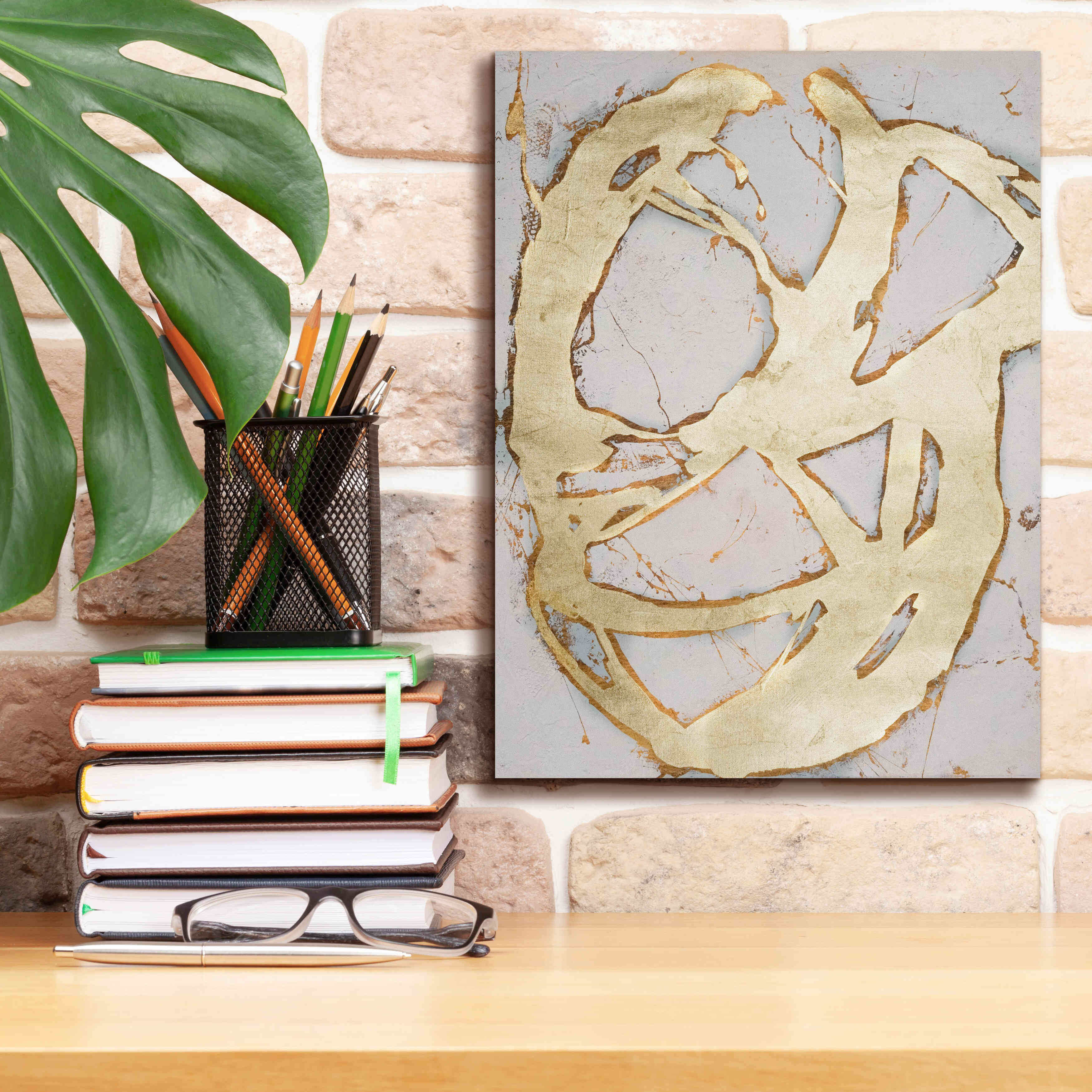 'Ace of Spades in Gold II' by Erin Ashley, Giclee Canvas Wall Art,12 x 16