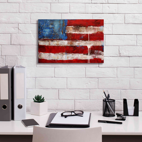 Image of 'Ashley American Flag' by Erin Ashley, Giclee Canvas Wall Art,18 x 12