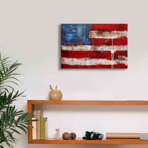 'Ashley American Flag' by Erin Ashley, Giclee Canvas Wall Art,18 x 12