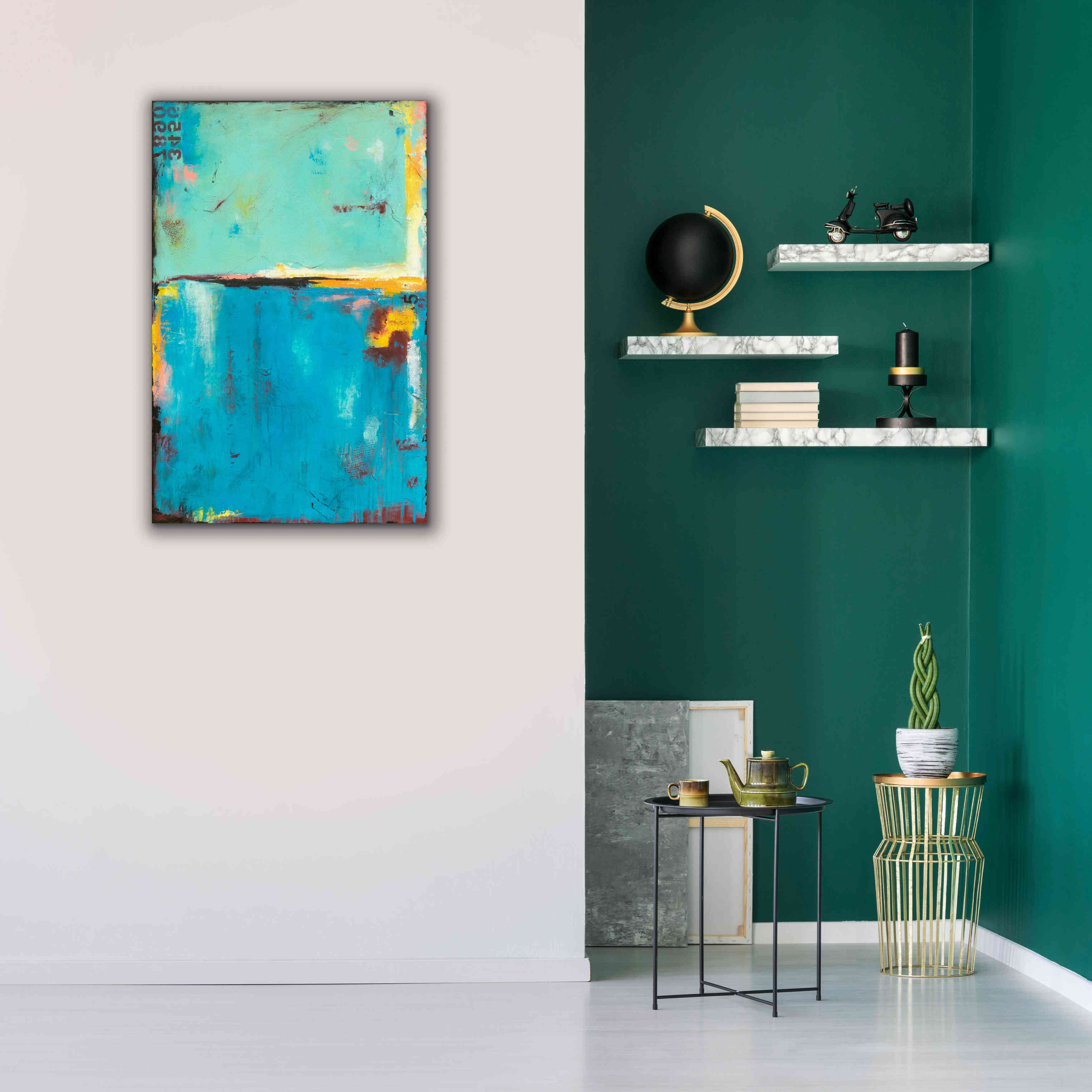 'Matchbox Blue 55' by Erin Ashley, Giclee Canvas Wall Art,26 x 40