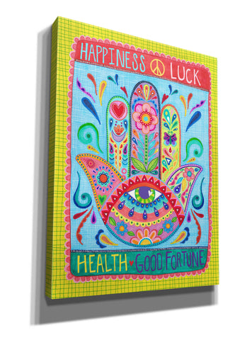 Image of 'Hamsa of Happiness' by Hello Angel, Giclee Canvas Wall Art