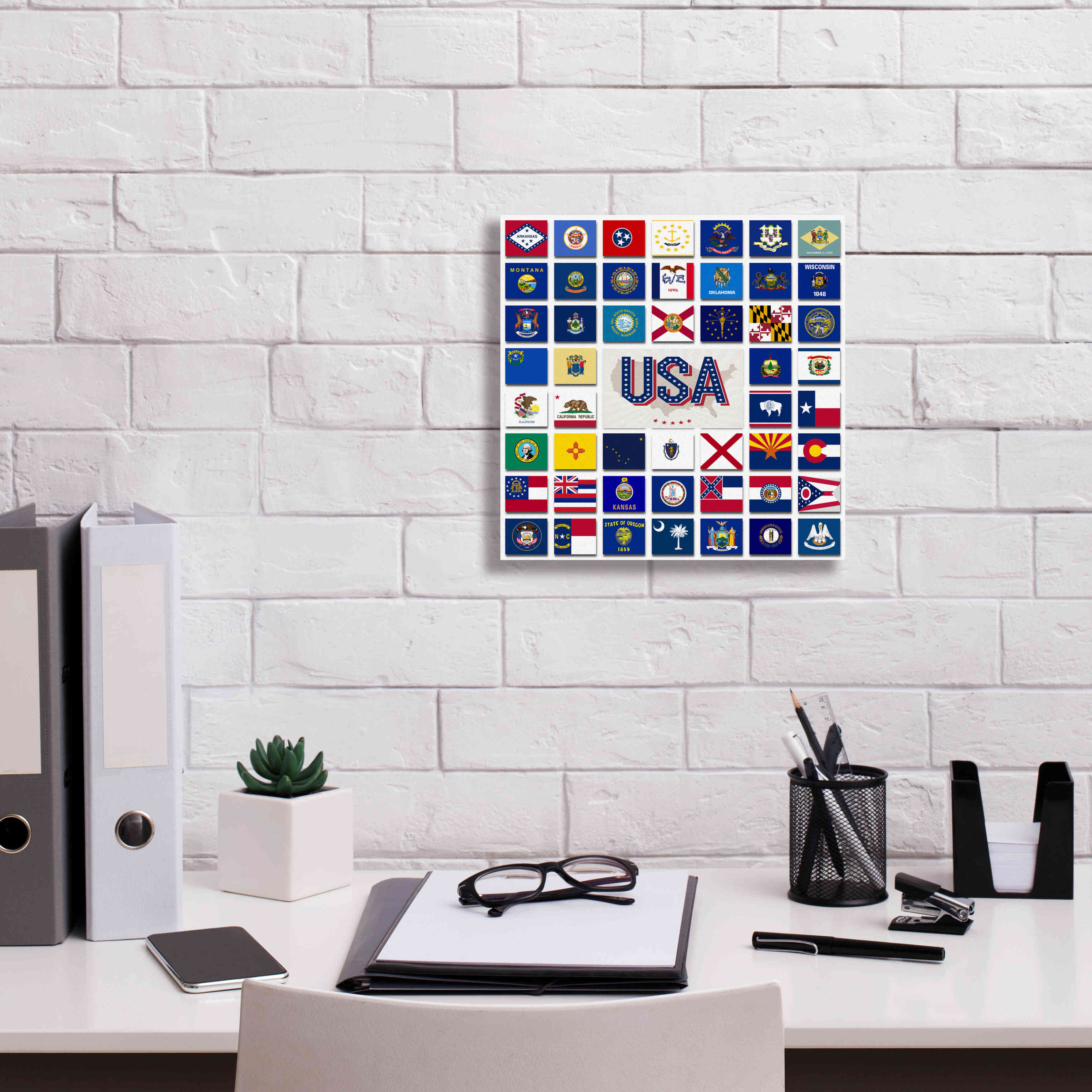 'USA' by Irena Orlov, Giclee Canvas Wall Art,12 x 12