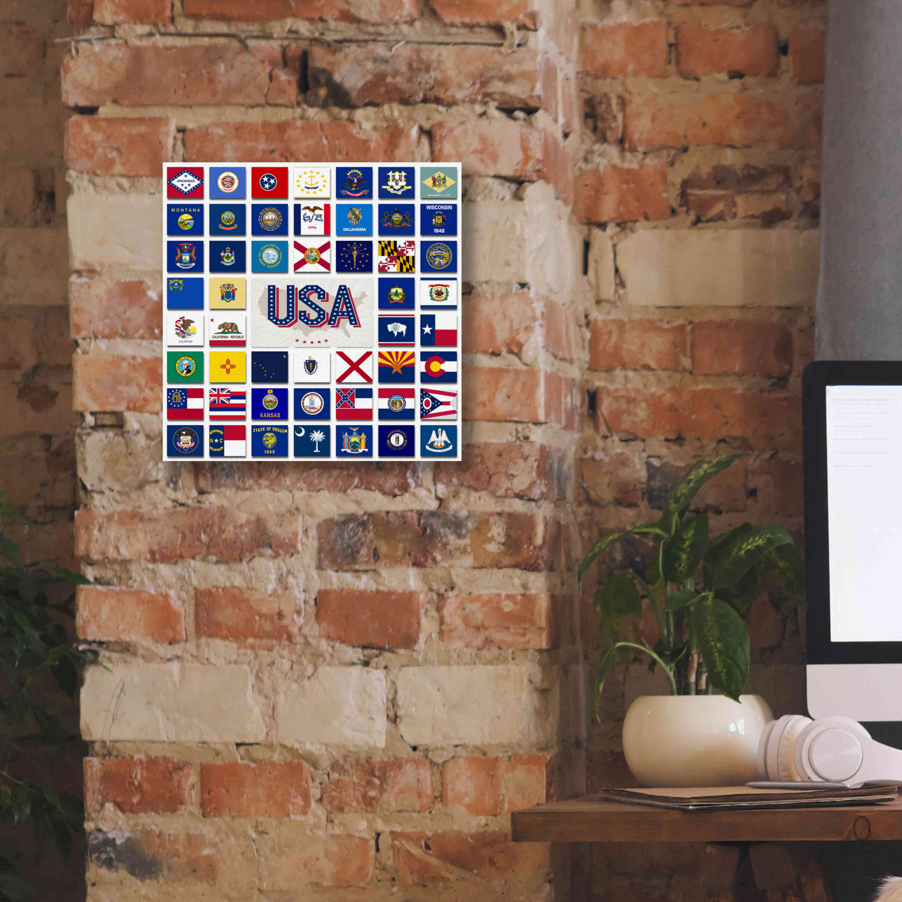 'USA' by Irena Orlov, Giclee Canvas Wall Art,12 x 12