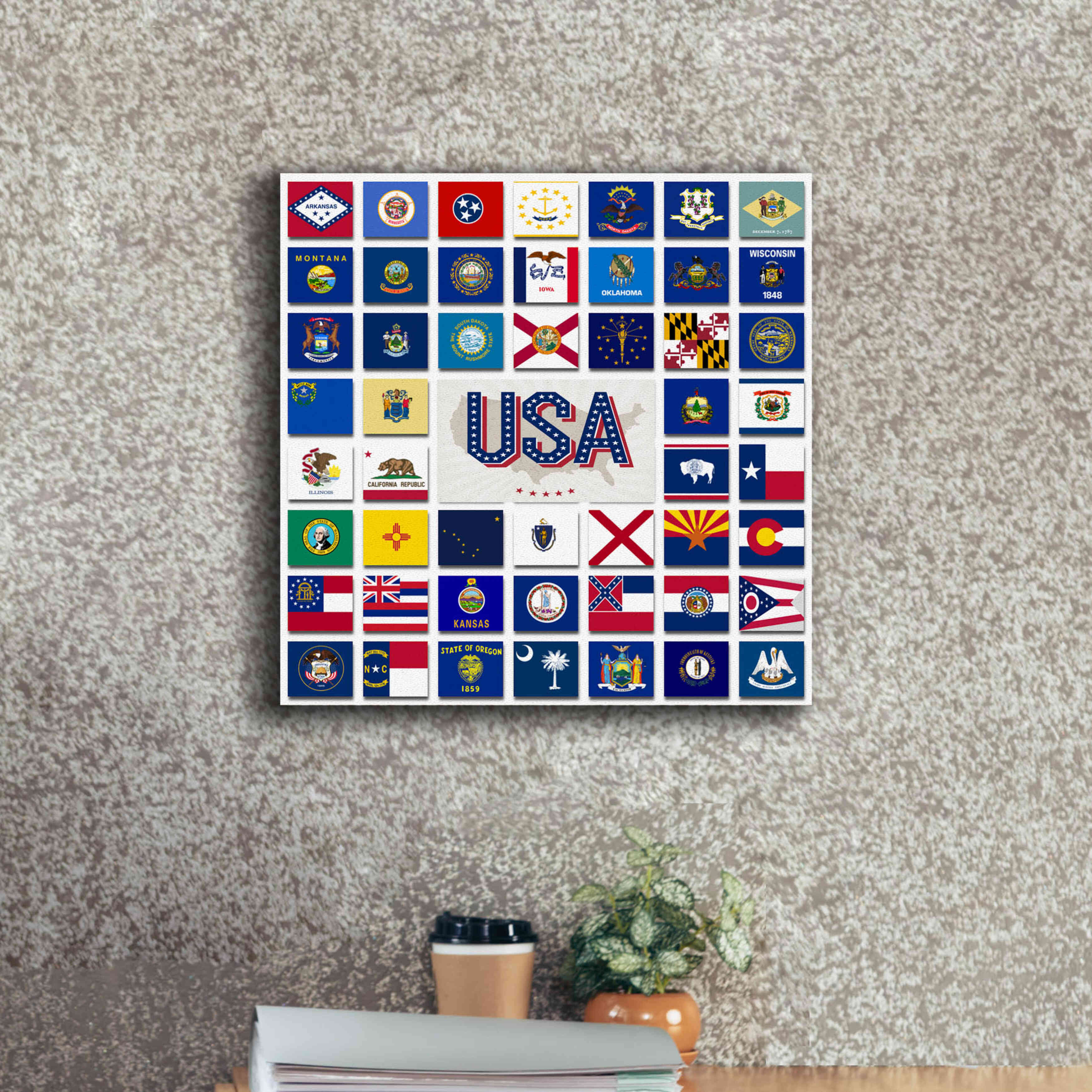 'USA' by Irena Orlov, Giclee Canvas Wall Art,18 x 18