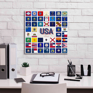 'USA' by Irena Orlov, Giclee Canvas Wall Art,18 x 18