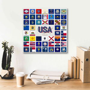 'USA' by Irena Orlov, Giclee Canvas Wall Art,18 x 18