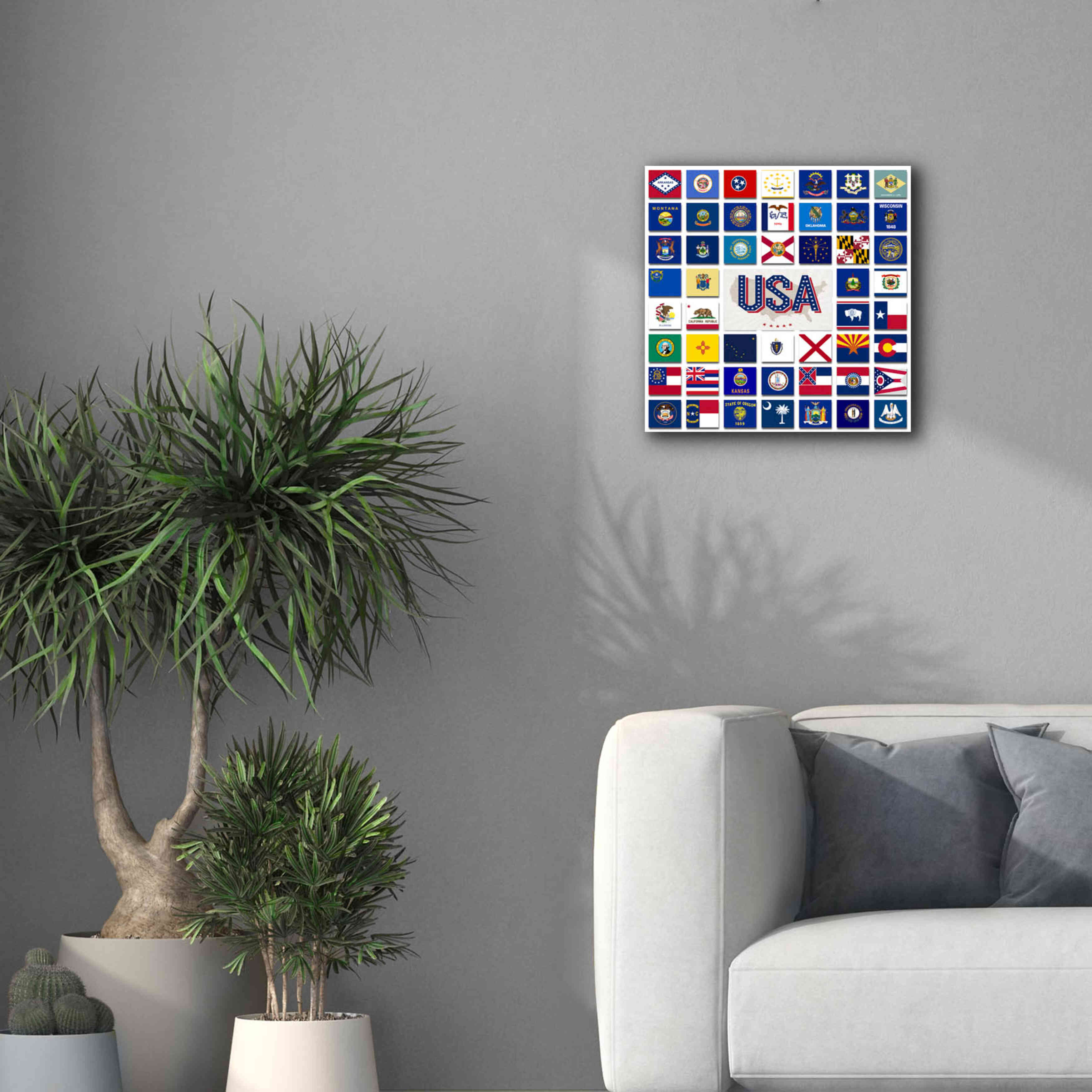 'USA' by Irena Orlov, Giclee Canvas Wall Art,18 x 18