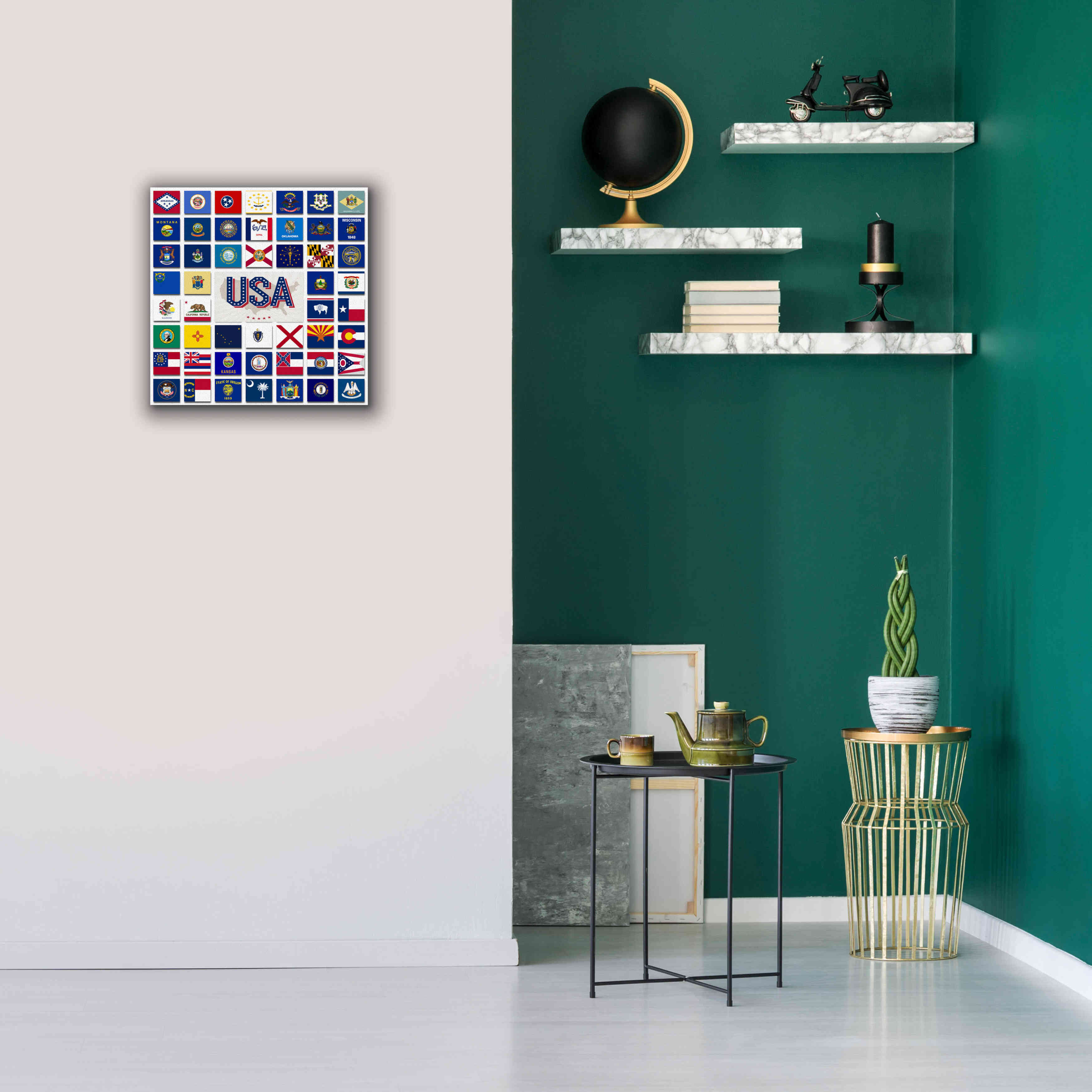 'USA' by Irena Orlov, Giclee Canvas Wall Art,18 x 18