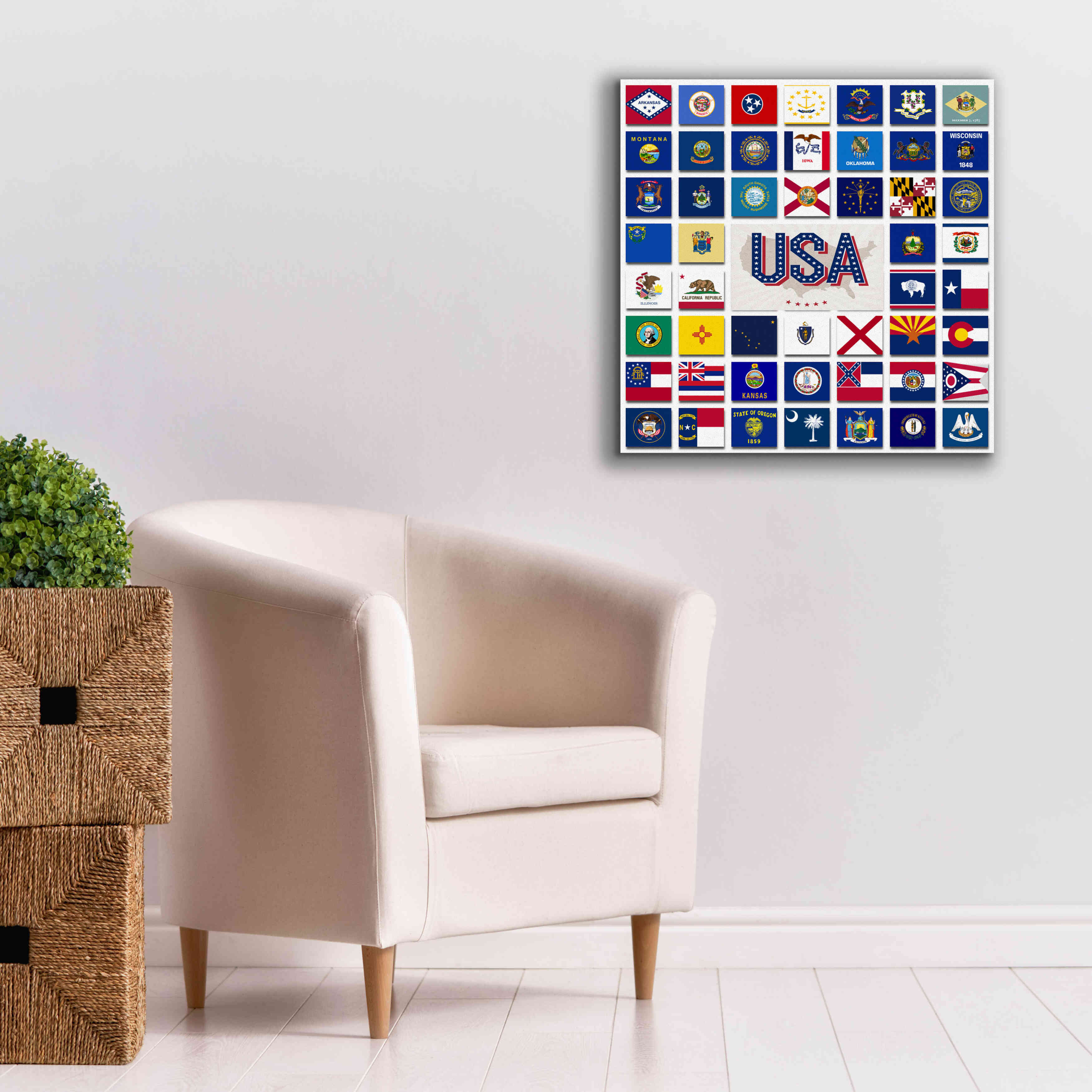 'USA' by Irena Orlov, Giclee Canvas Wall Art,26 x 26