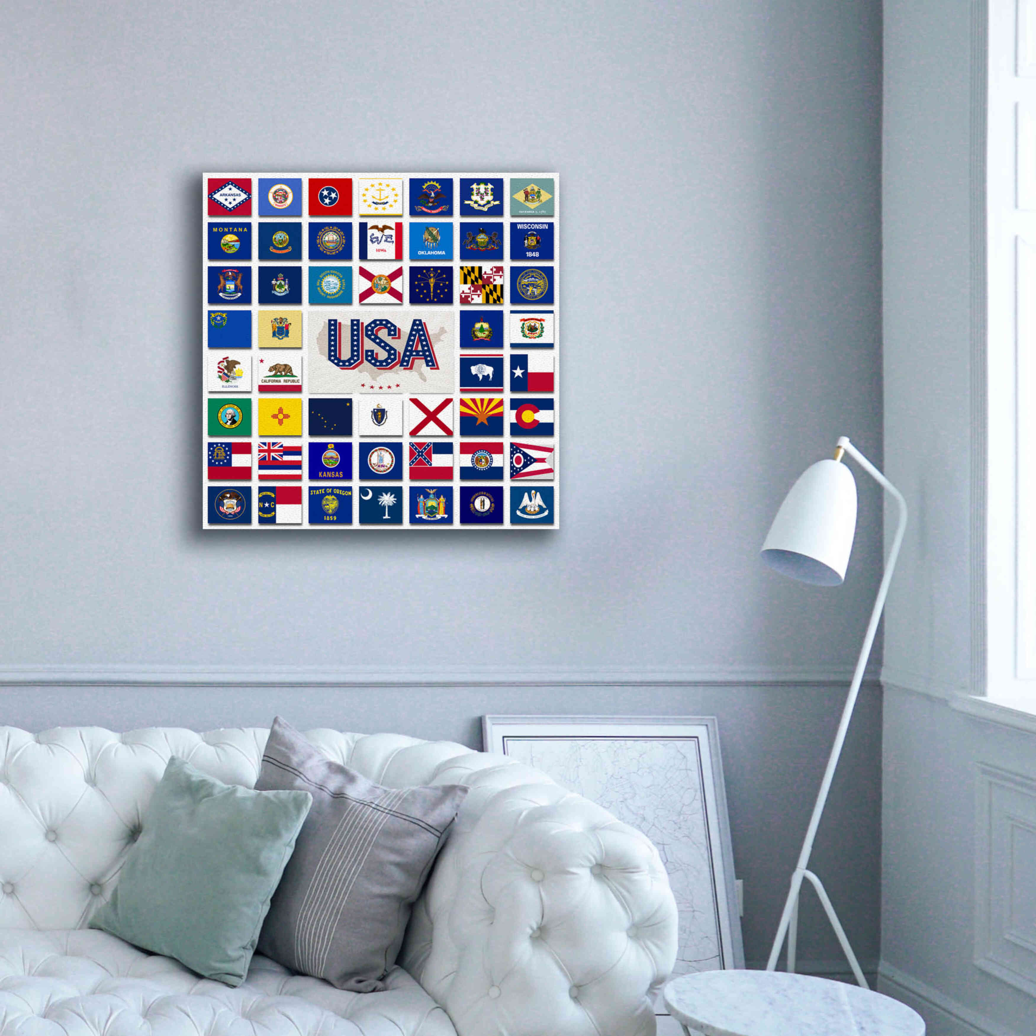 'USA' by Irena Orlov, Giclee Canvas Wall Art,37 x 37