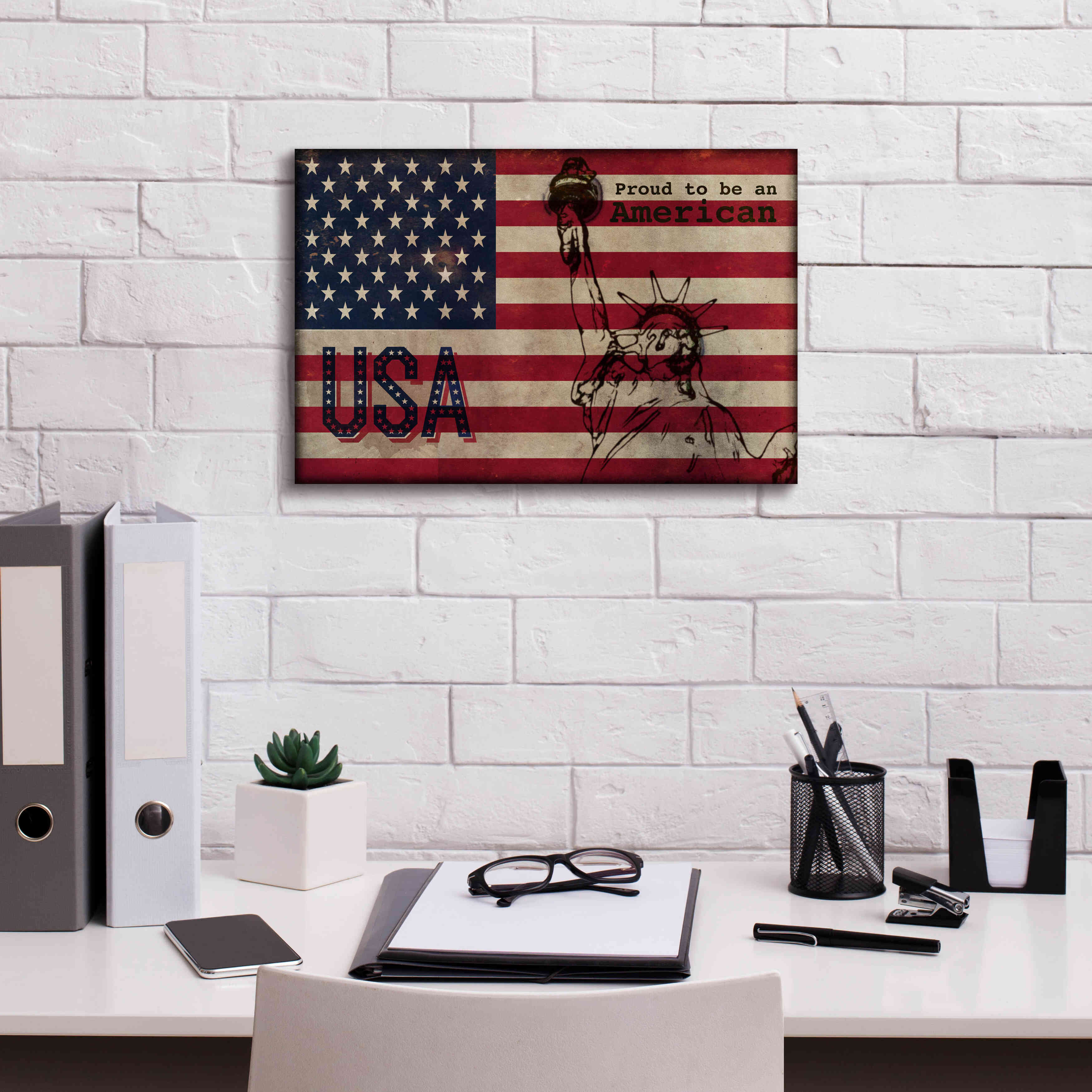 '2 Proud to be an American' by Irena Orlov, Giclee Canvas Wall Art,18 x 12