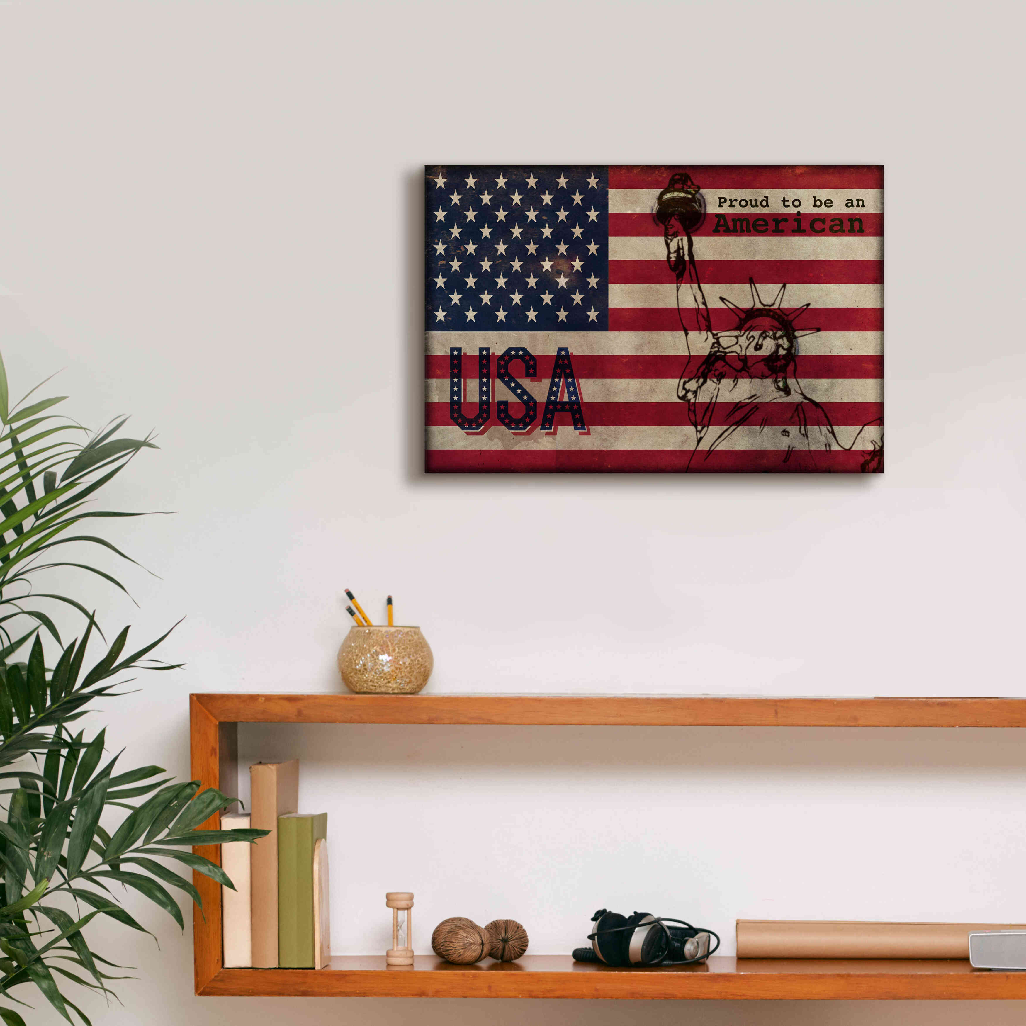 '2 Proud to be an American' by Irena Orlov, Giclee Canvas Wall Art,18 x 12