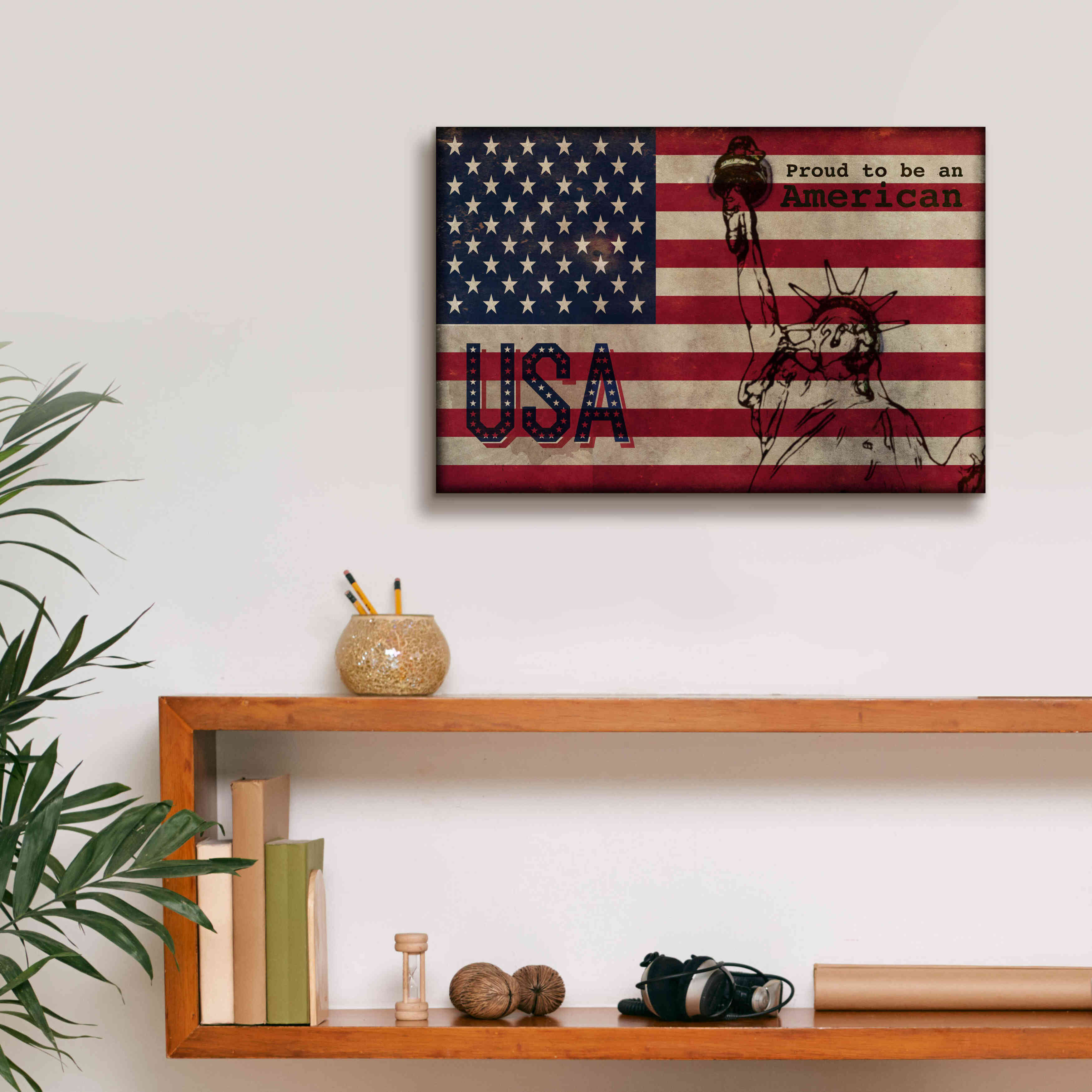 '2 Proud to be an American' by Irena Orlov, Giclee Canvas Wall Art,18 x 12