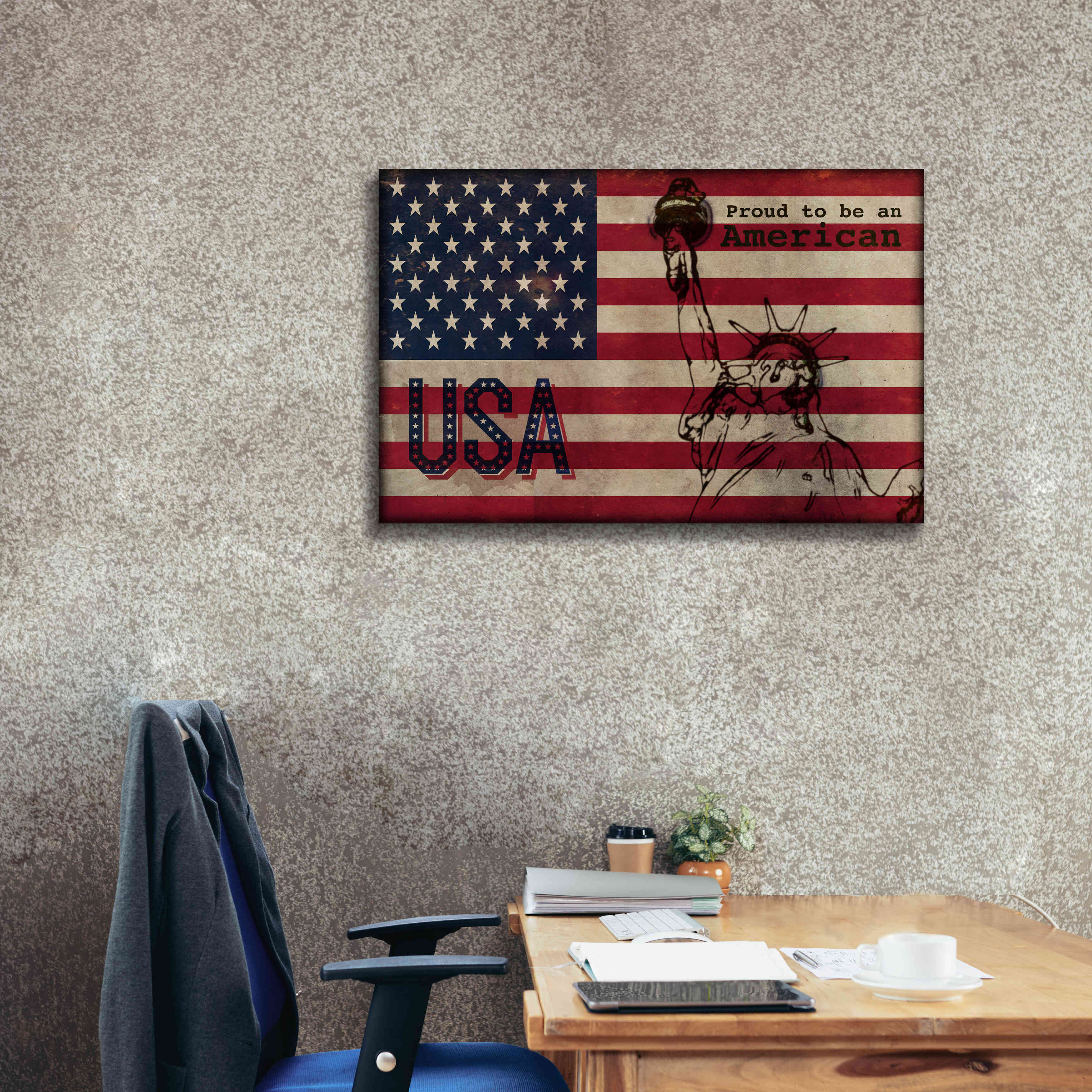 '2 Proud to be an American' by Irena Orlov, Giclee Canvas Wall Art,40 x 26