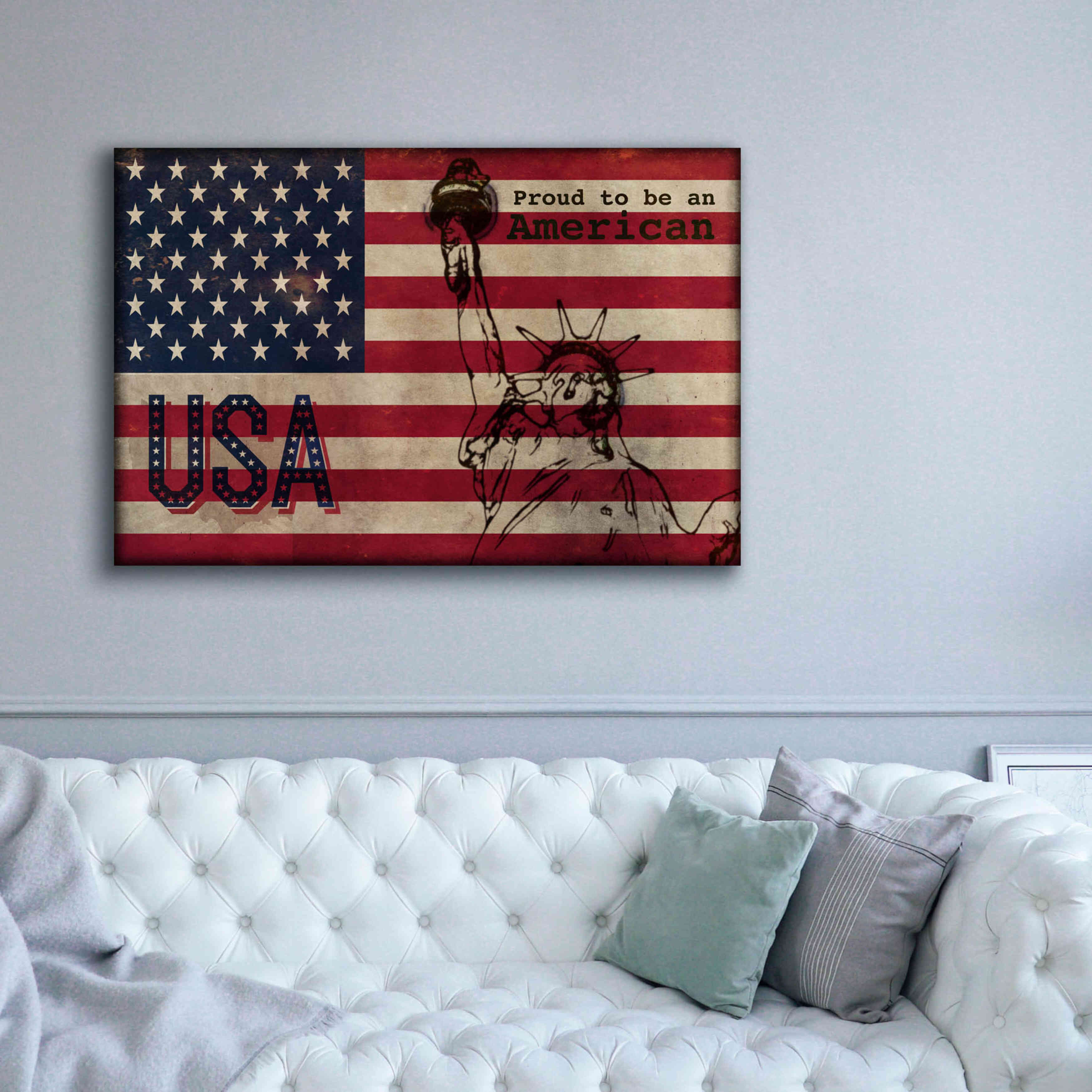 '2 Proud to be an American' by Irena Orlov, Giclee Canvas Wall Art,60 x 40