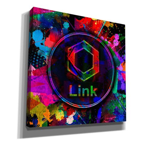 Image of 'Link Crypto Coin Color' Canvas Wall Art