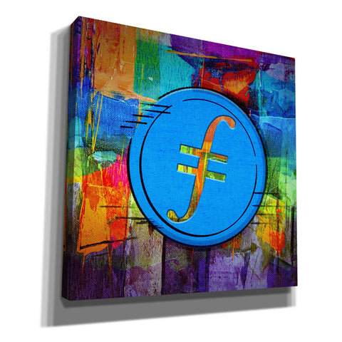 Image of 'FIL Filecoin Crypto Coin,' Canvas Wall Art
