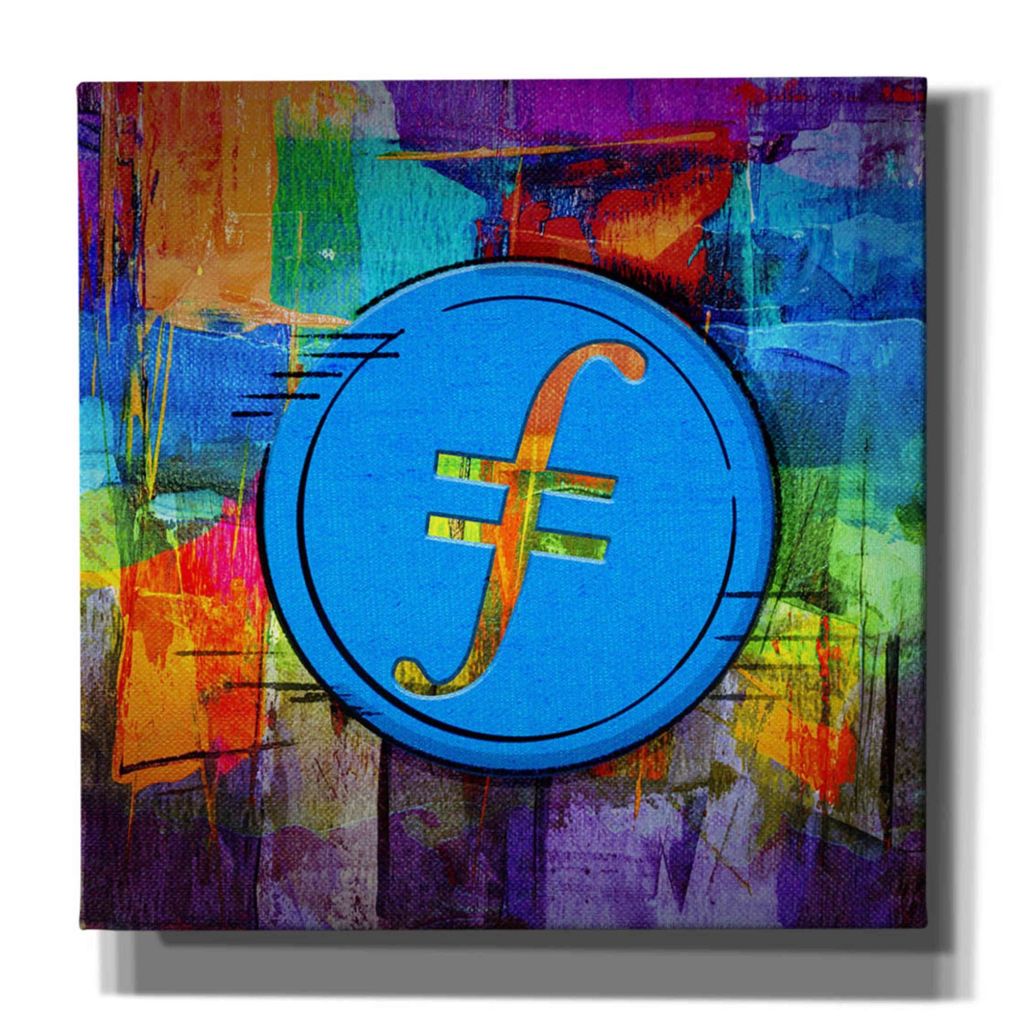 'FIL Filecoin Crypto Coin,' Canvas Wall Art