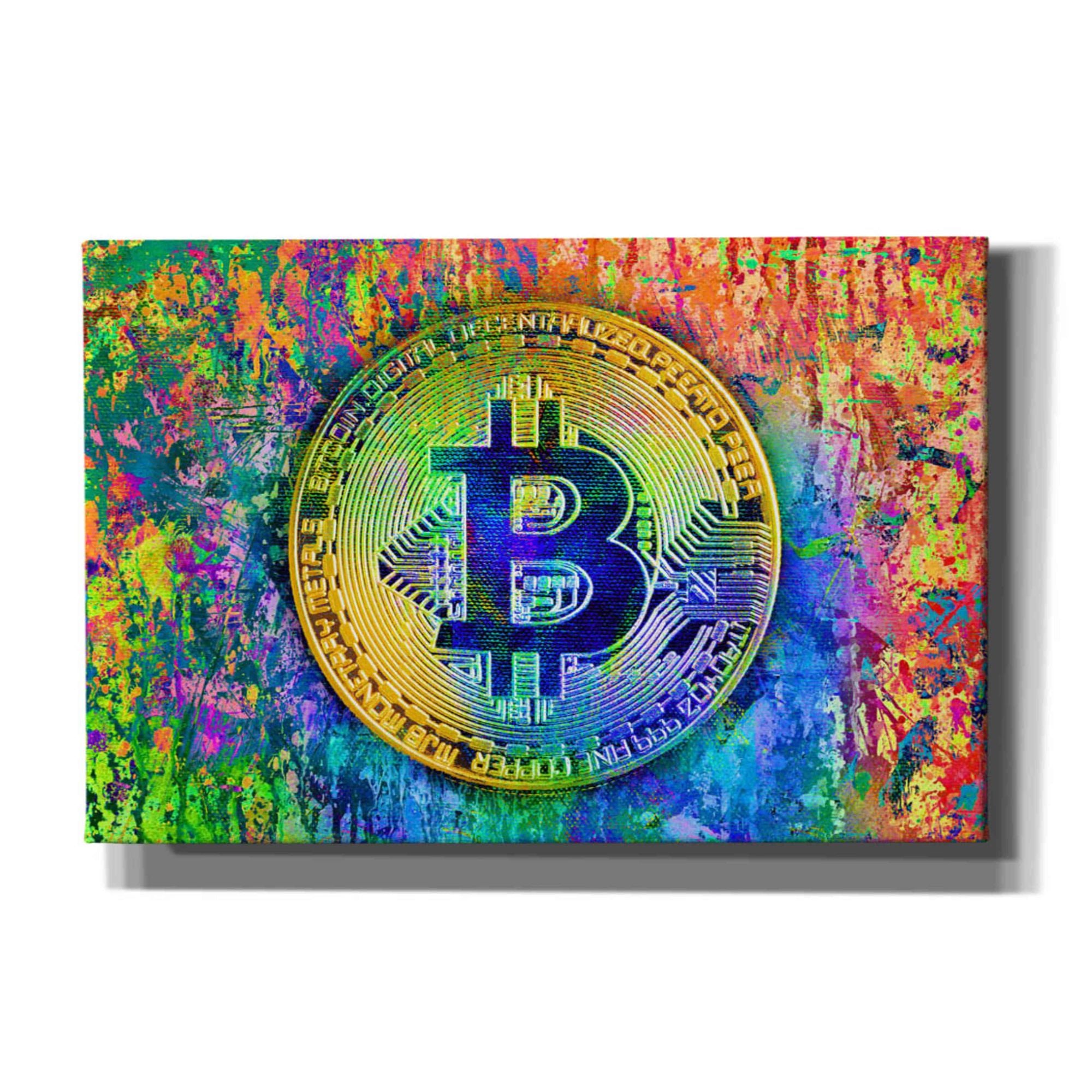 'Bitcoin Pollock,' by Portfolio, Canvas Wall Art