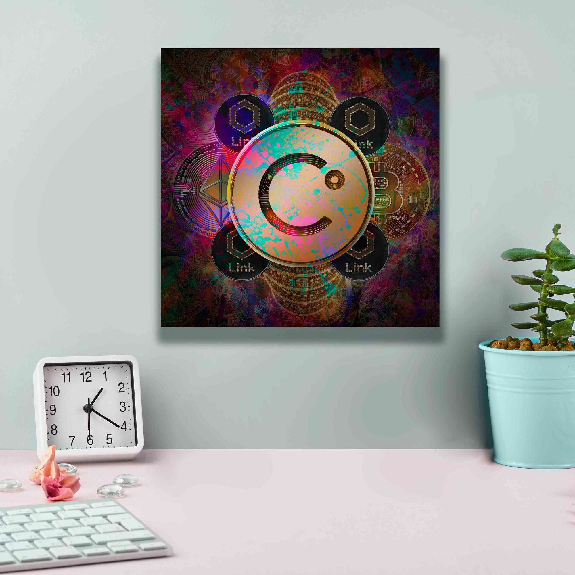 'CEL Celsius Network Crypto Pyramid,' Canvas Wall Art,12x12