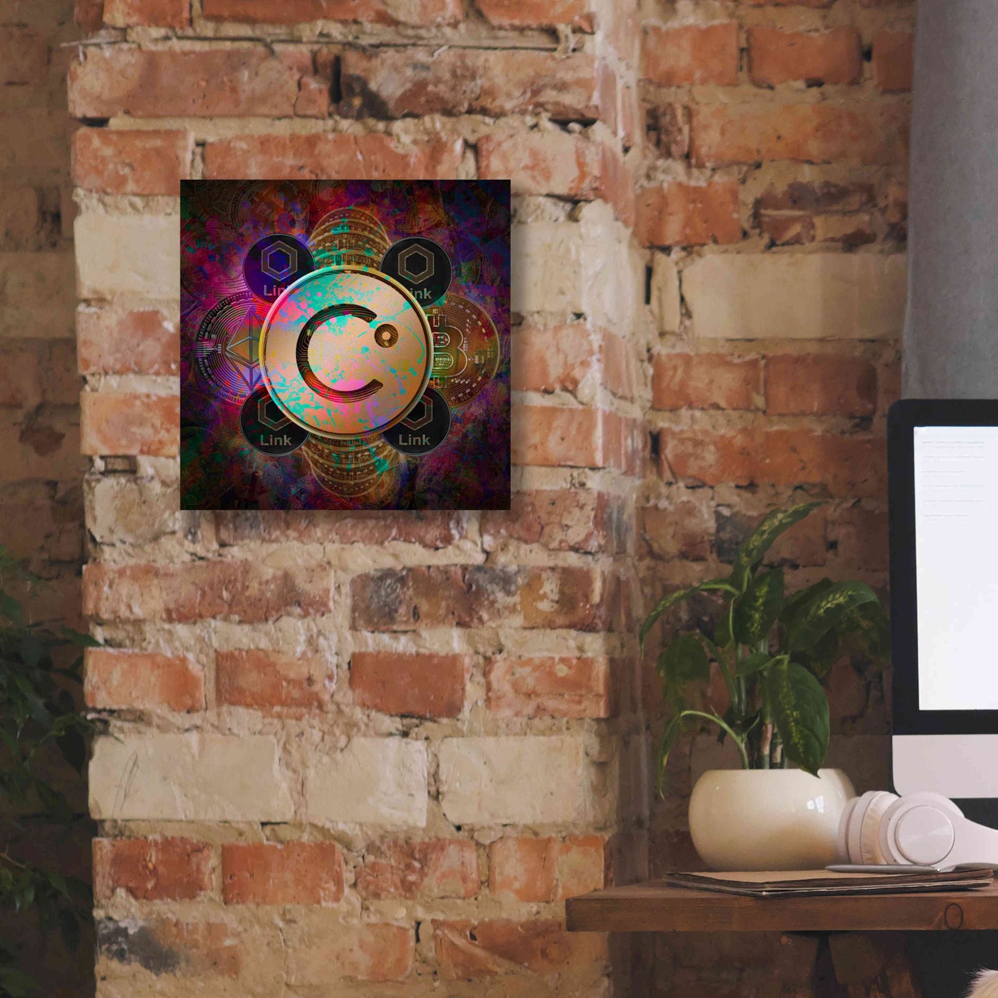 'CEL Celsius Network Crypto Pyramid,' Canvas Wall Art,12x12