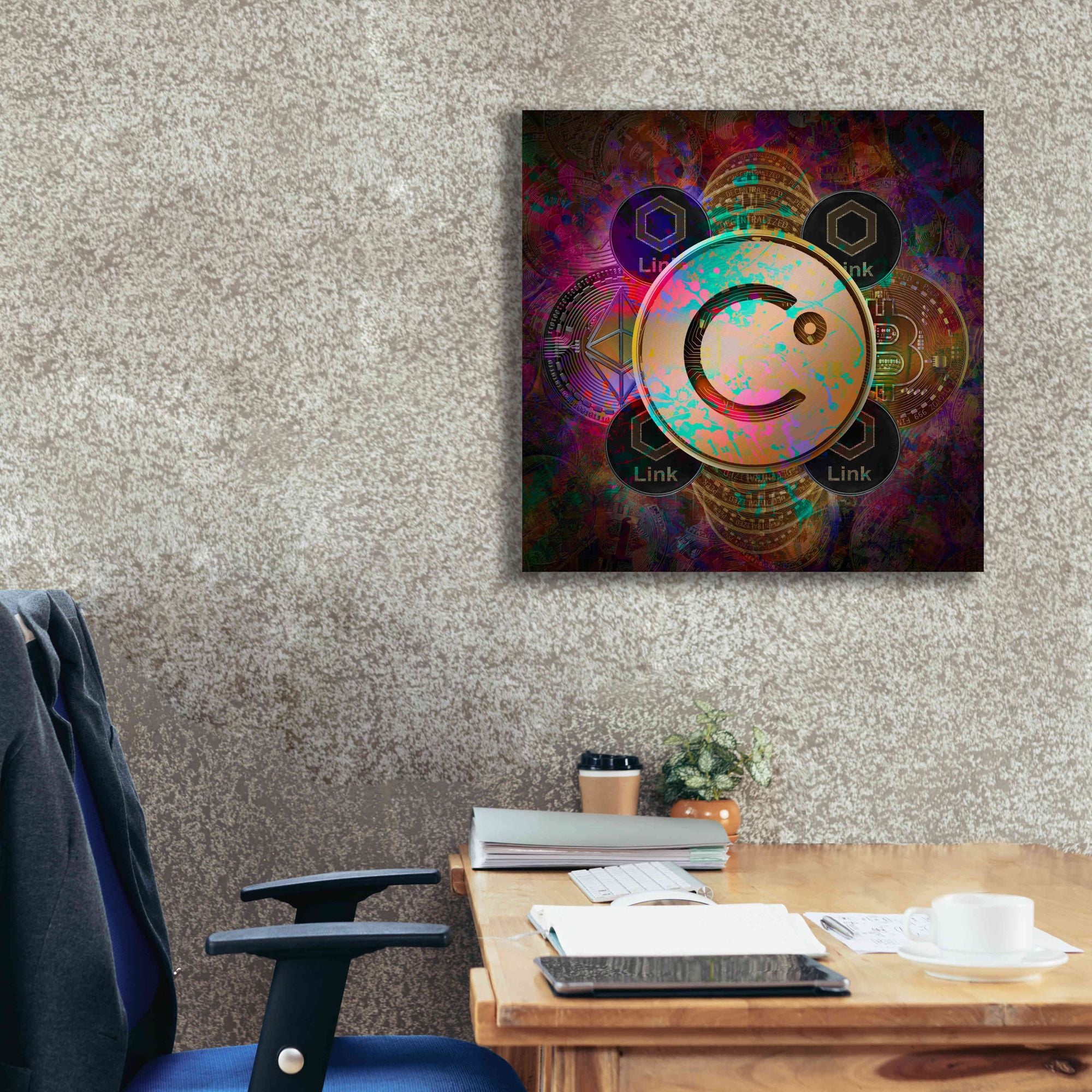 'CEL Celsius Network Crypto Pyramid,' Canvas Wall Art,26x26