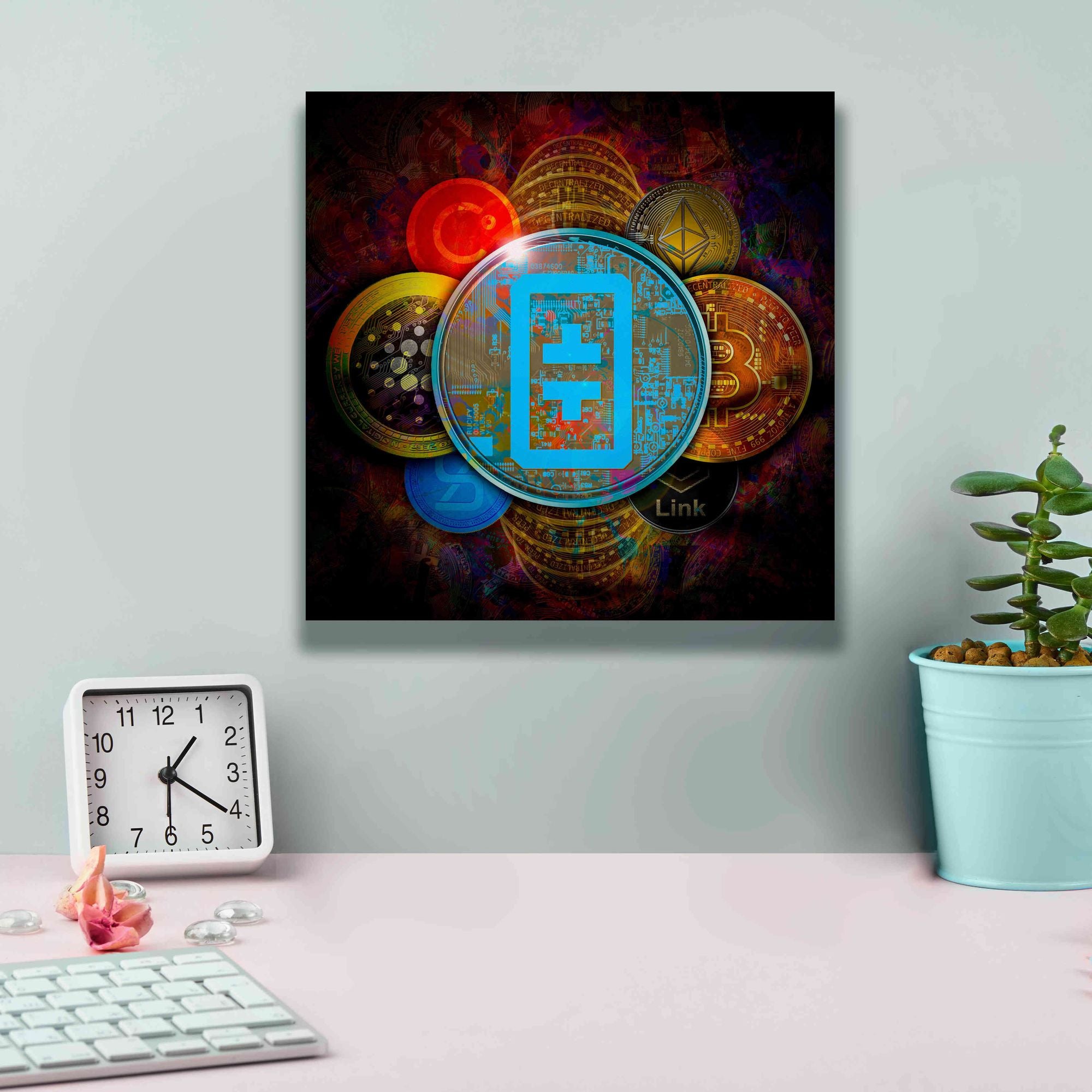 'THETA Network Crypto Pyramid,' Canvas Wall Art,12x12