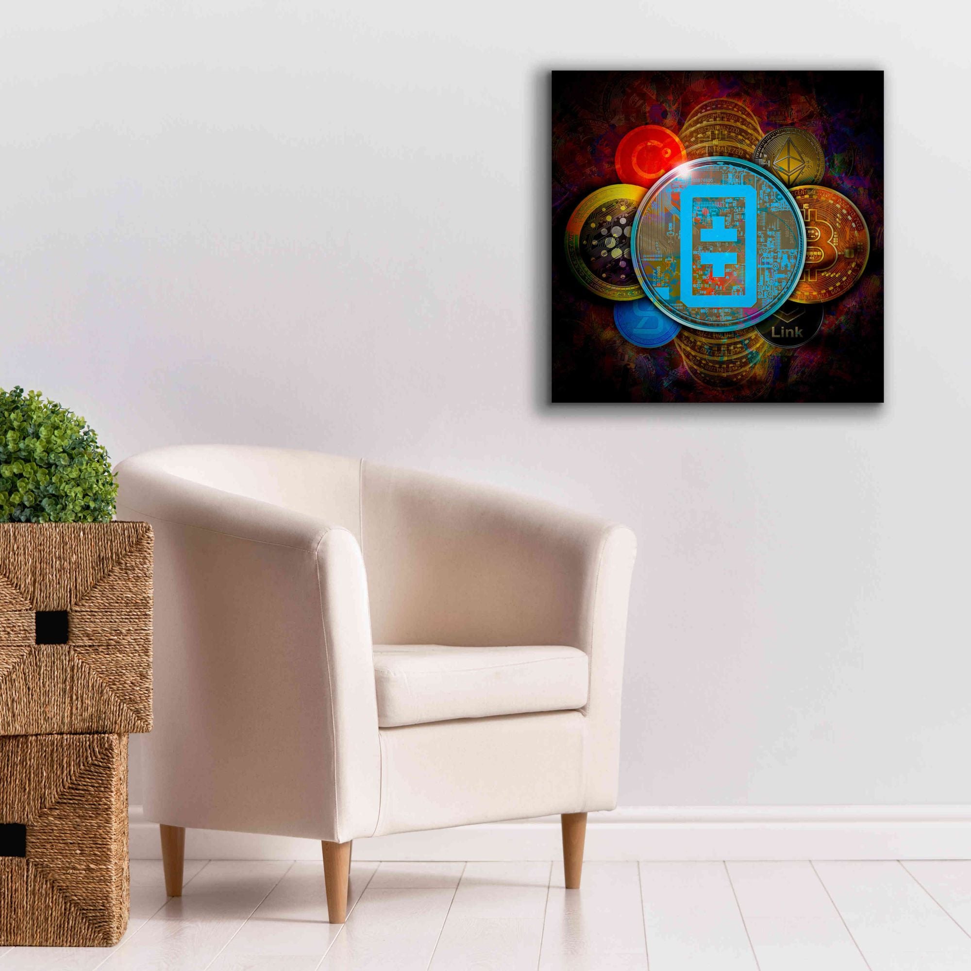 'THETA Network Crypto Pyramid,' Canvas Wall Art,26x26